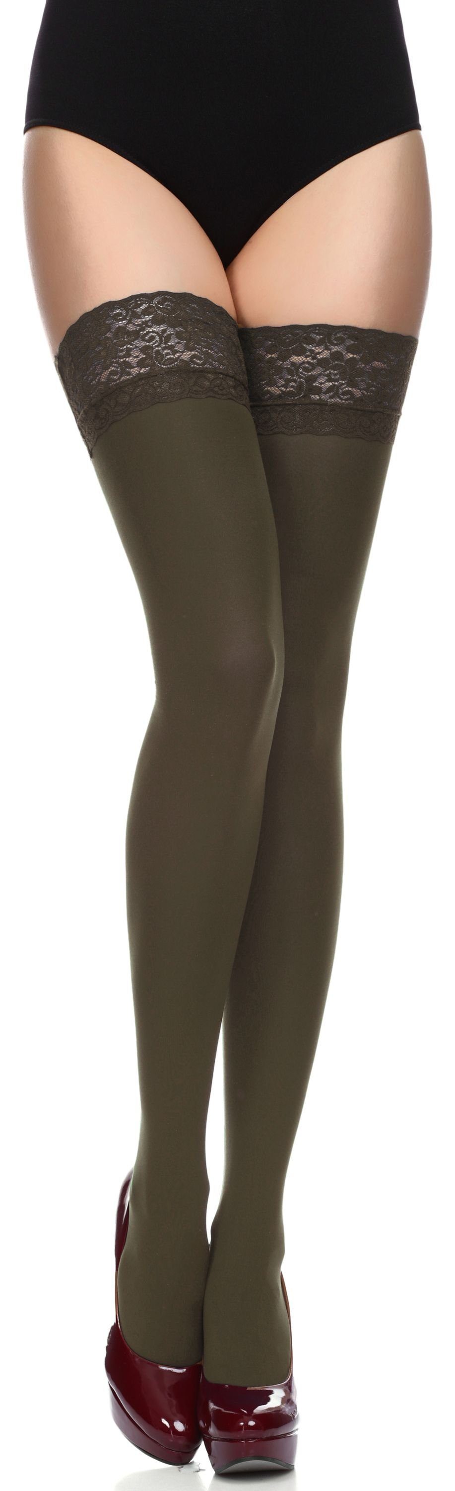 Merry Style Halterlose Гольфи Damen halterlose Mikrofaser 40 DEN Гольфи mit Spitze MSSSJ01