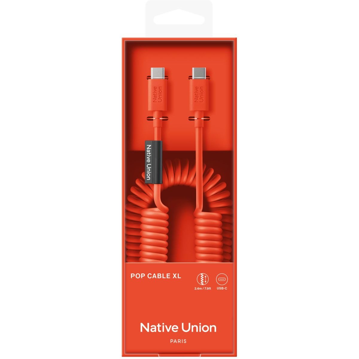 NATIVE UNION POP Cable XL 2.4M 60W Alarm Red Smartphone-Adapter