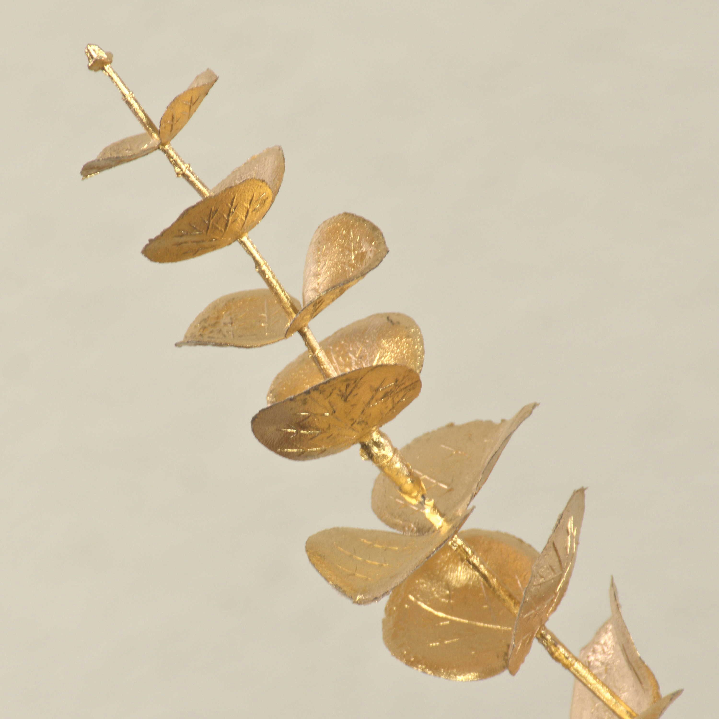 Kunstzweig Kunststoff Eukalyptuszweig DORTJE, Gold, 85cm Eukalyptus, artplants, Höhe 85.0 cm