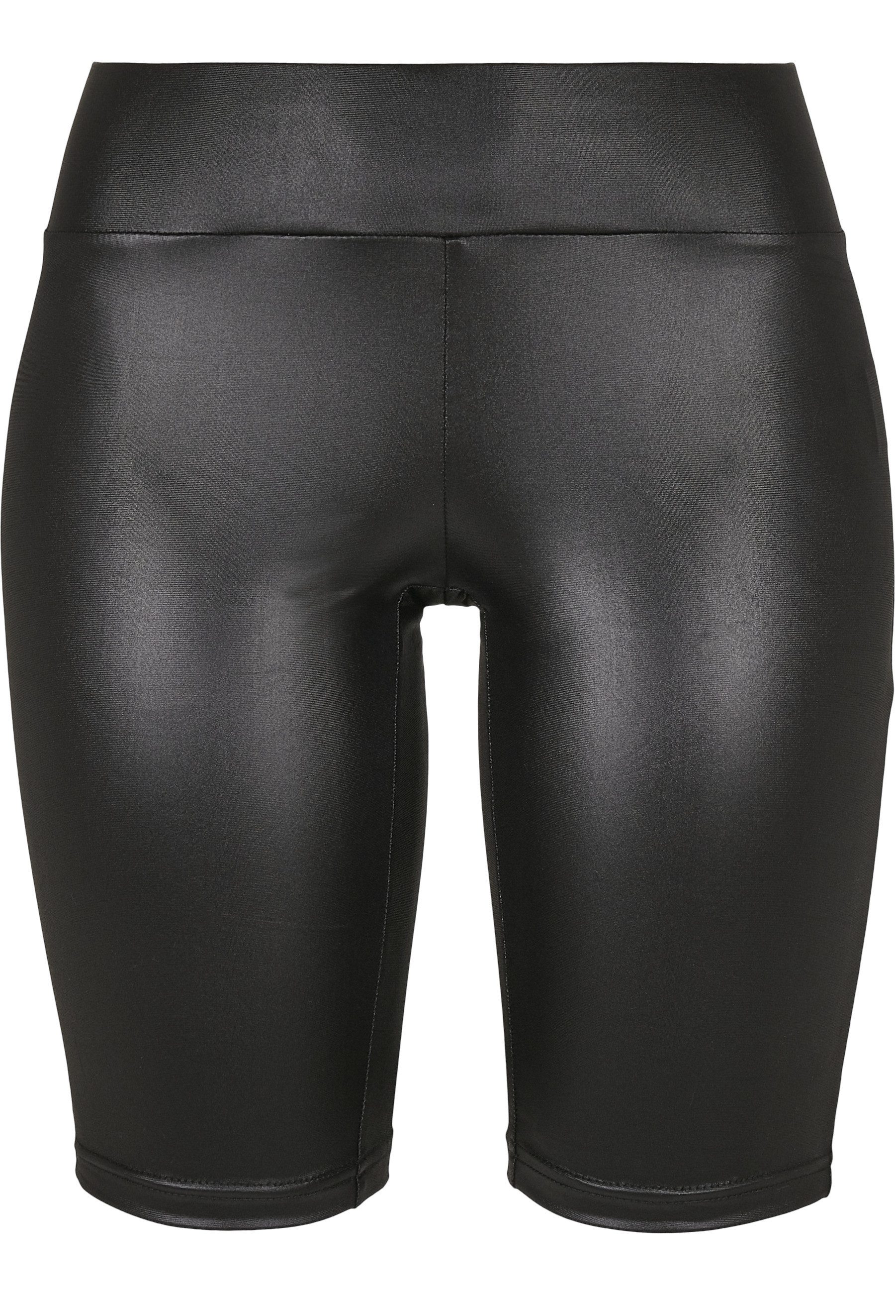 Stoffhose Urban Classics Damen Ladies Synthetic Leather Cycle Shorts