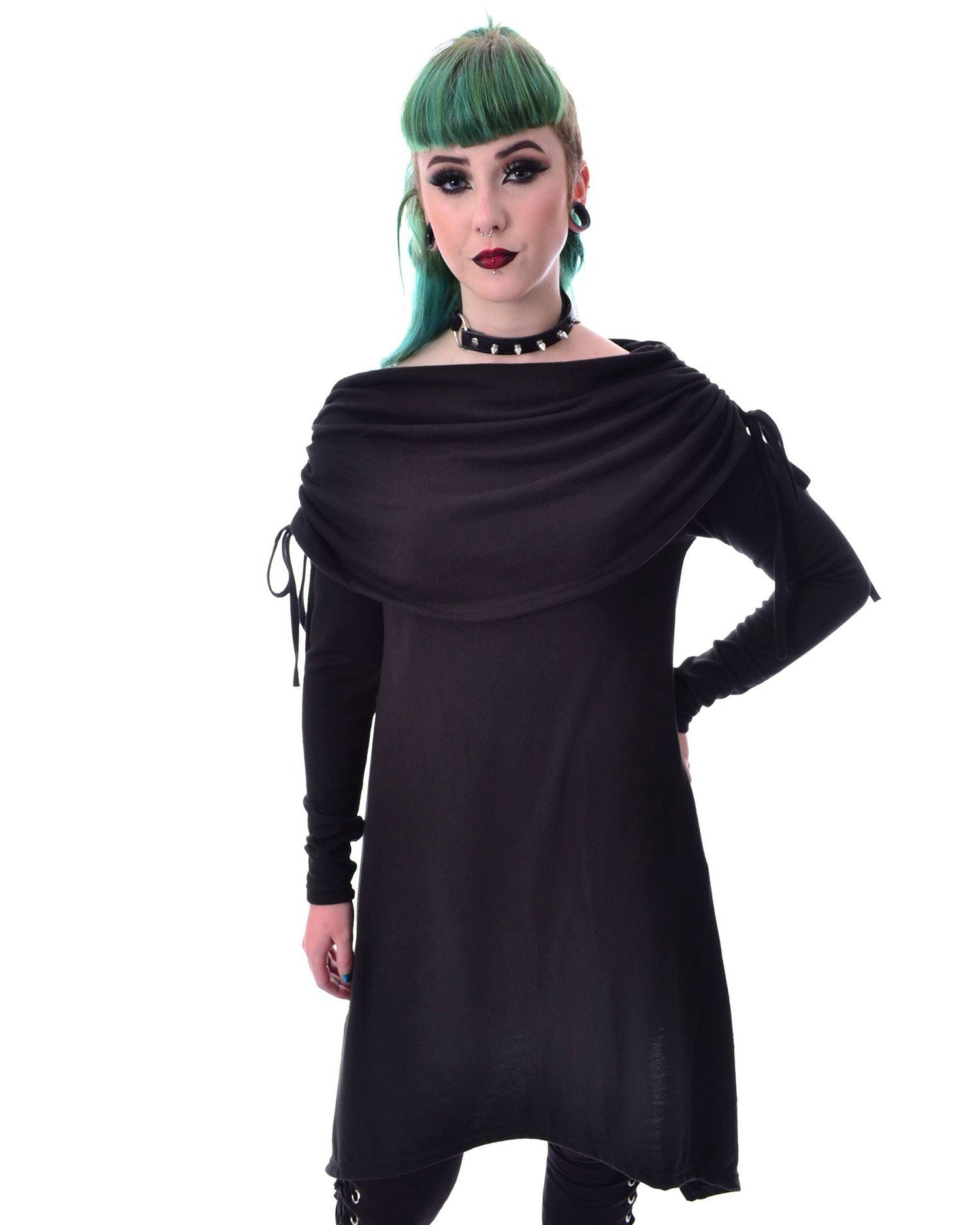 Vixxsin Sweatshirt Lyrik Pullover Gothic Schultercover Strickpulli Gothic Goth