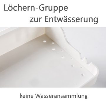 Creliv Duschablage Shampoo Halterung, Duschregal mit 4 Haken, Selbstklebend