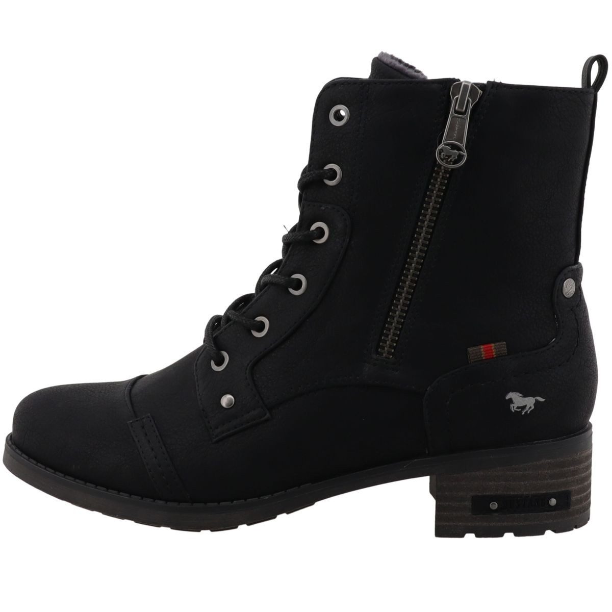 Mustang Shoes 15M0062011-black Stiefelette Kurzstiefel mit Schnürung und Reißverschluss – Bild 3 von 5