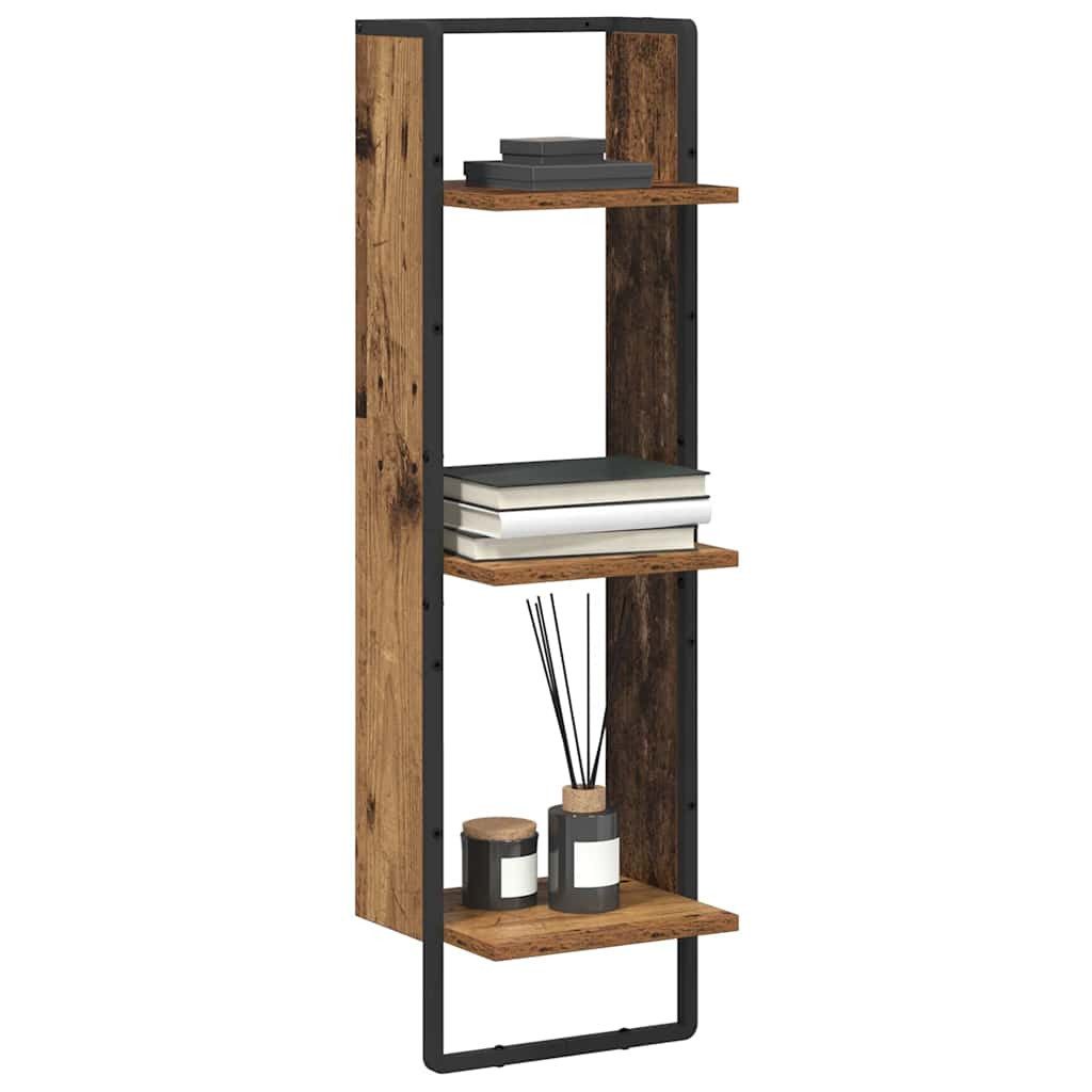 vidaXL Regal Wandregal mit Regal Altholz 30 x 25 x 100 cm Holzwerkstoff, 1- günstig online kaufen