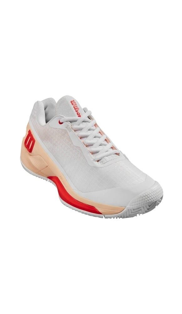 Wilson Rush Pro 4.0 Clay/Sandplatz 2024 weiss/peach Damen Tennisschuh