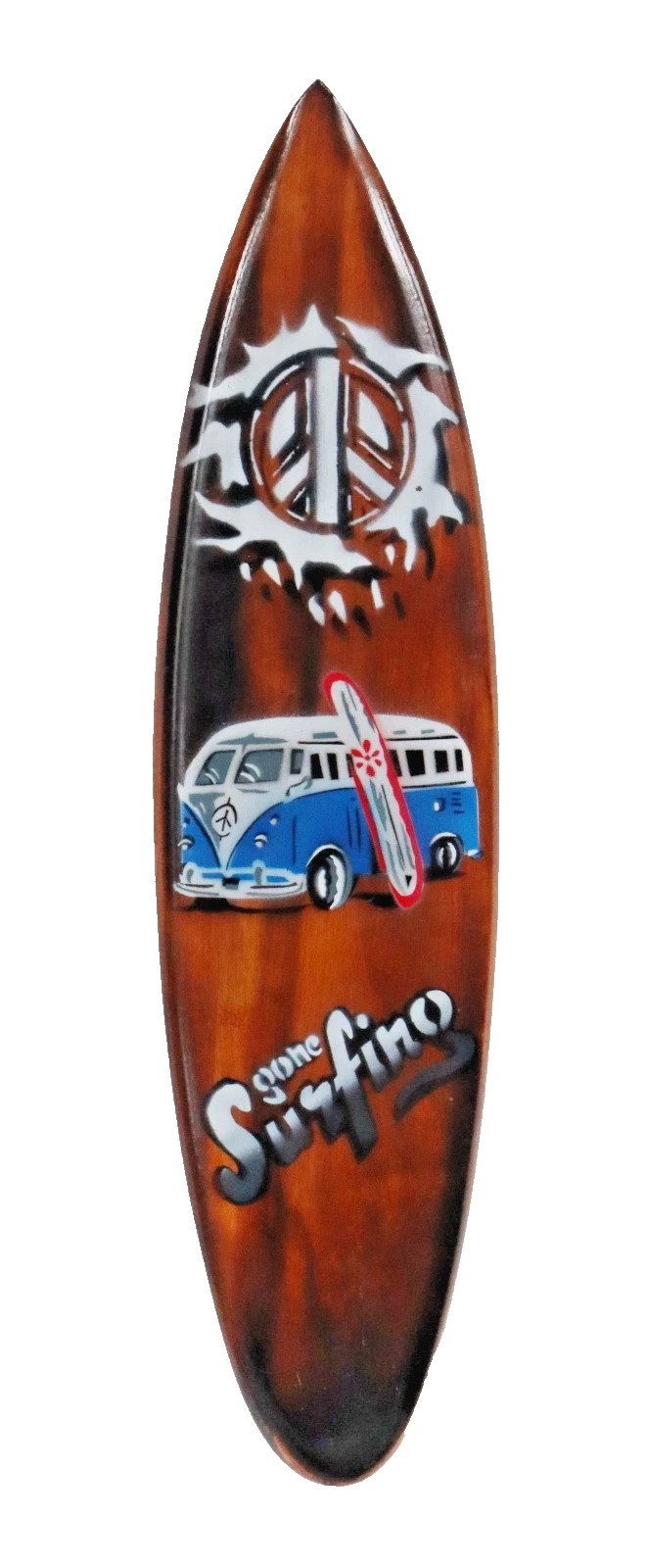 Kaufhaus le petit Wanddekoobjekt Deko Holz Surfbrett Surfboard Wanddeko Wand Surf Brett Board Bus Bully, Wandhänger Schild Dekofigur Dekoskulptur Dekoobjekt