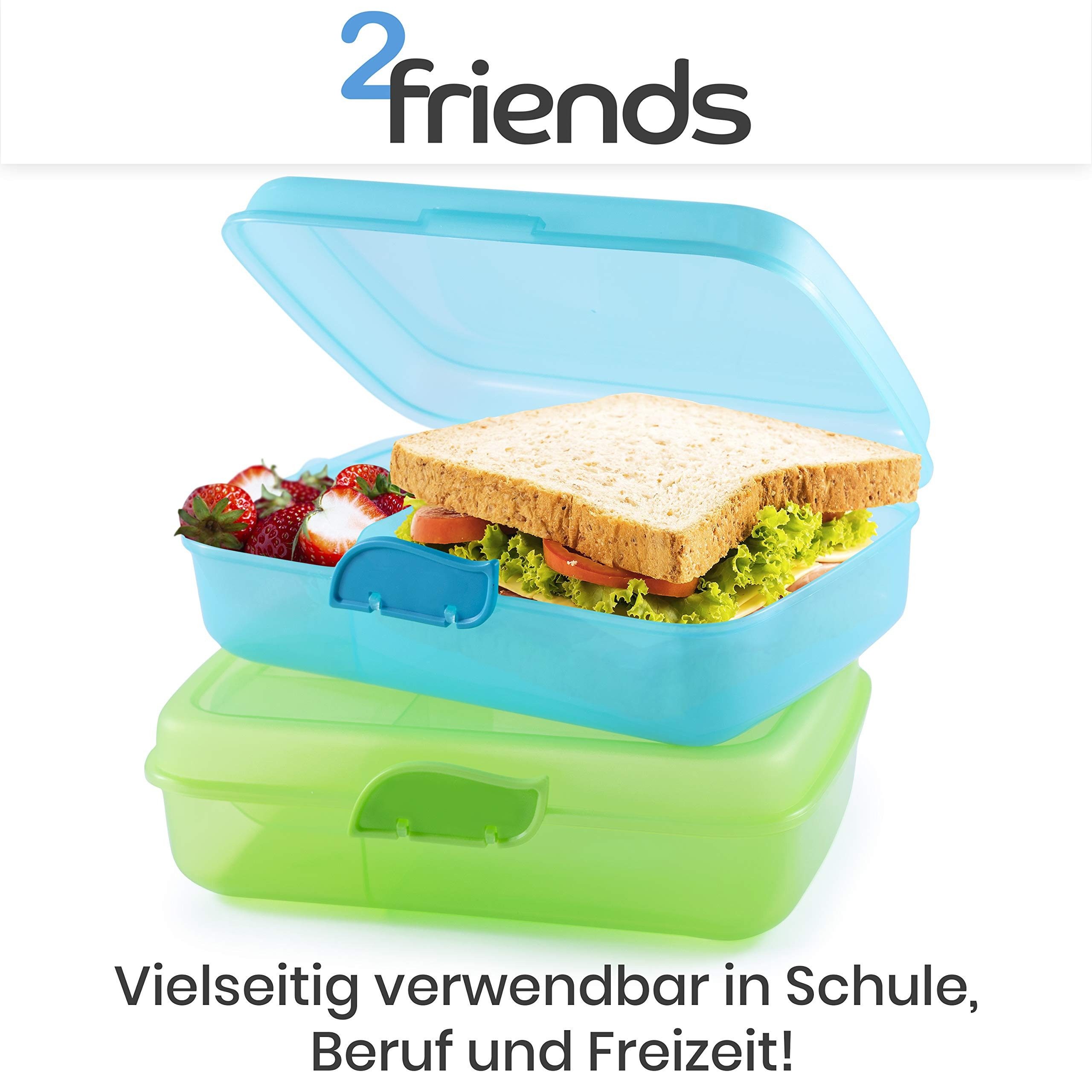 Centi Lunchbox Lunchbox mit Fächern und Deckel, stapelbar, Kunststoff, (2er-Set)