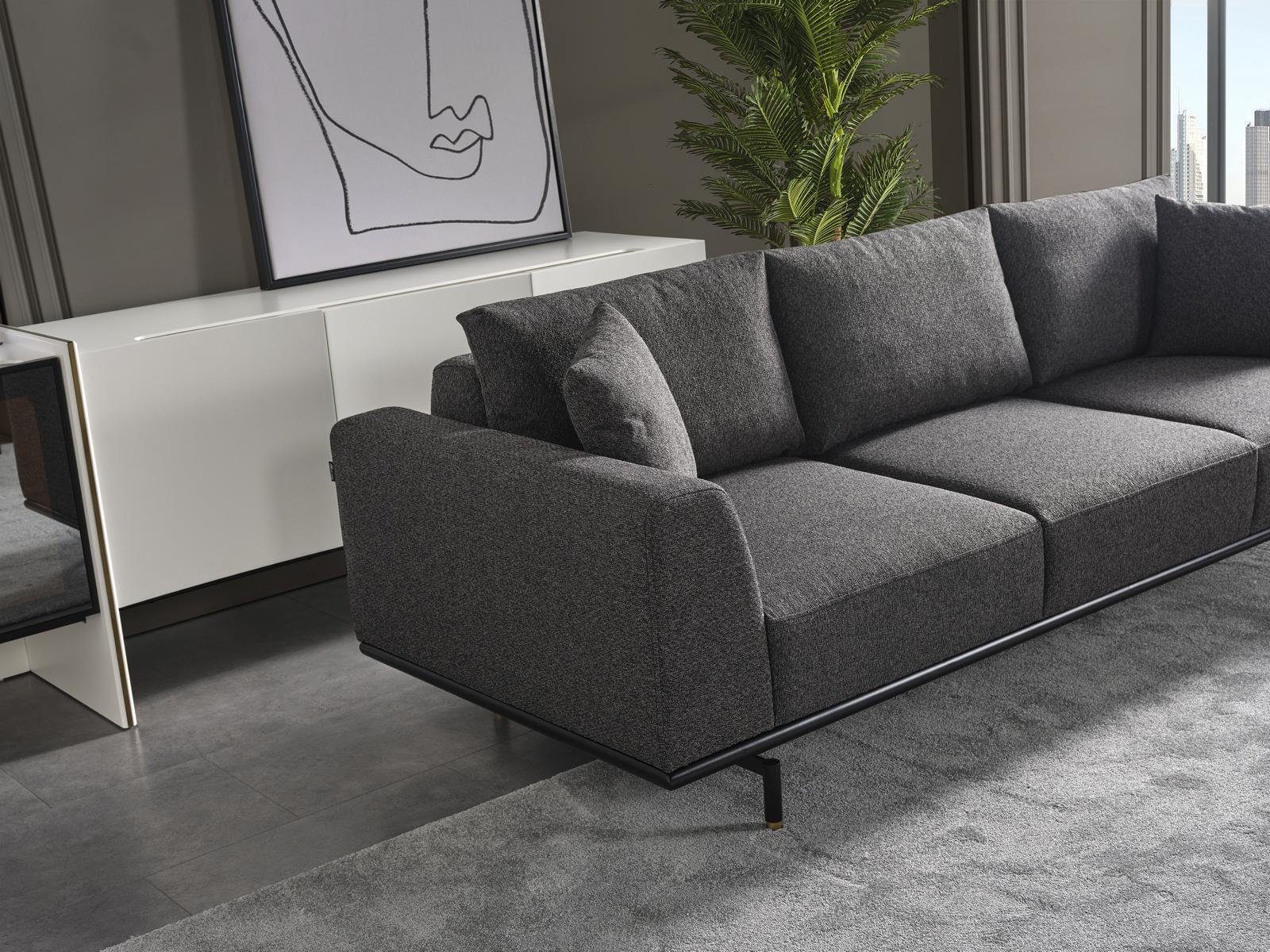 Europa in Sitzer Stoff, Sofa 1 Grau Sofas Design Teile, Sofa Viersitzer Modern Made JVmoebel 4