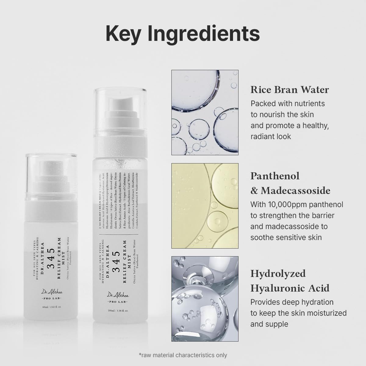 Dr. Althea Gesichtsserum 345 Relief Cream Mist 100 ml – pflegendes Cream-in-Mist Spray für trockene & sensible Haut, alle Hauttypen, mit Panthenol 10.000 ppm, Centella Asiatica & Hyaluronsäure