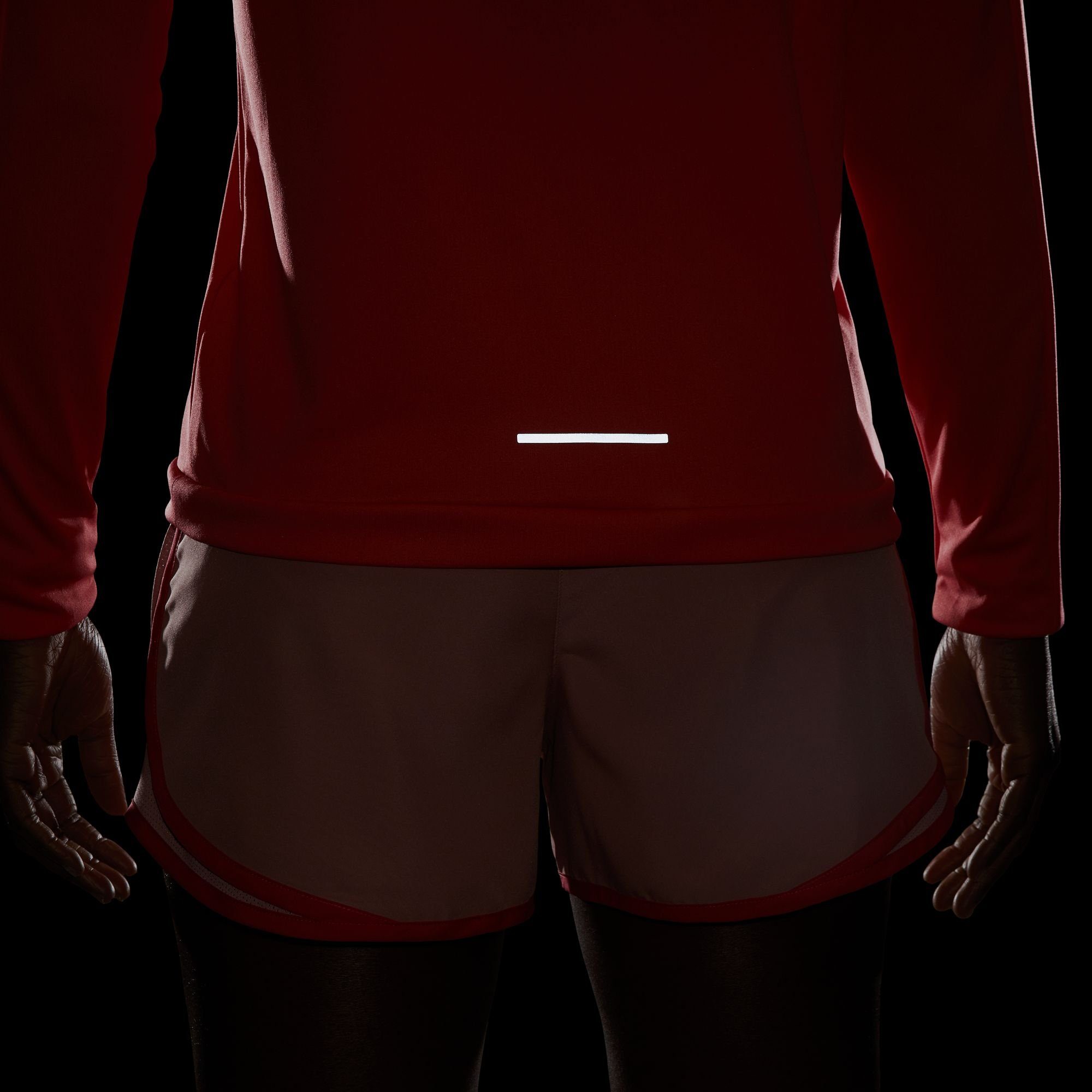 Laufshirt SILV EMBER GLOW/REFLECTIVE Nike CREW-NECK WOMEN'S DRI-FIT RUNNING TOP