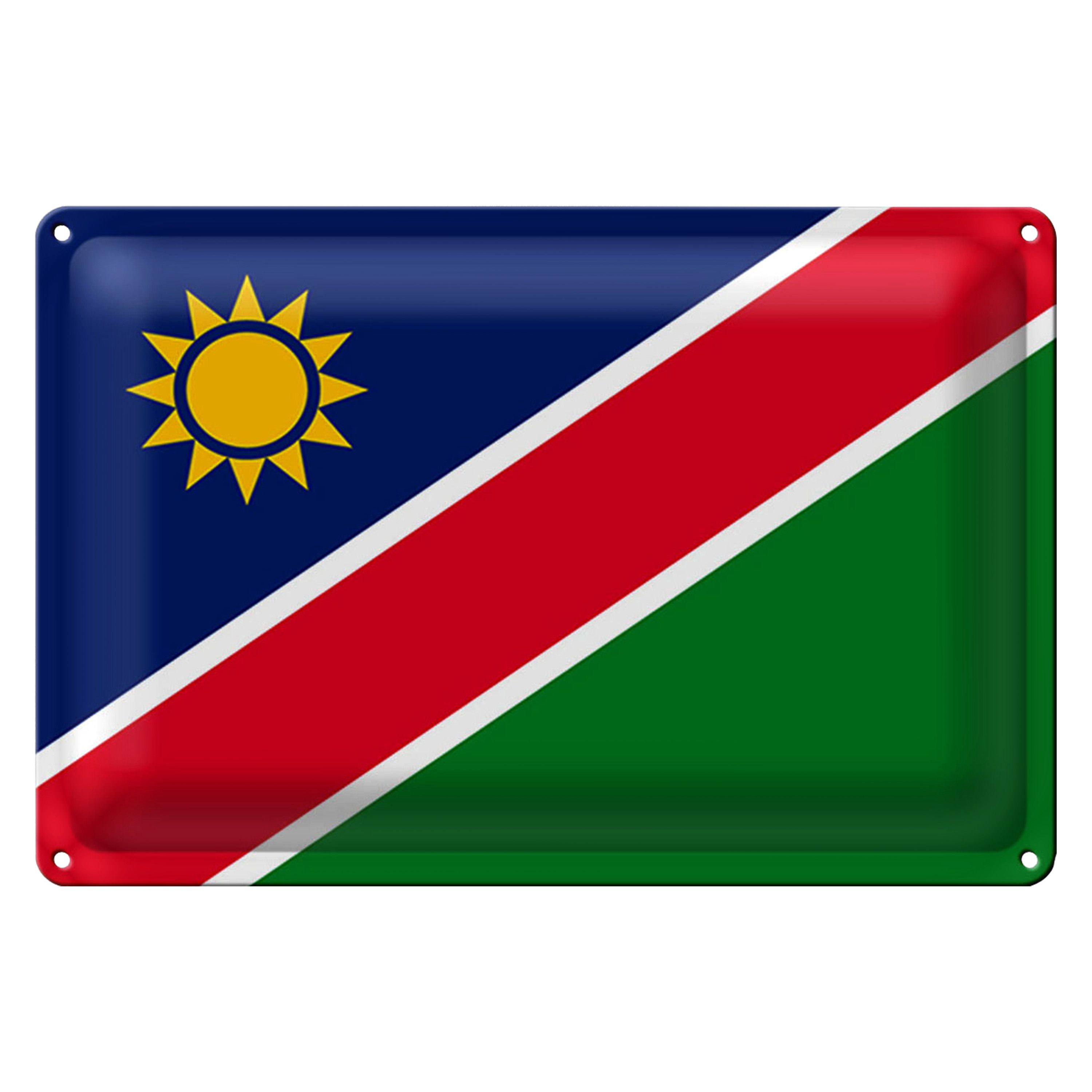 Roomando Metallschild Blechschild Flagge Namibia 30x20cm Flag of Namibia