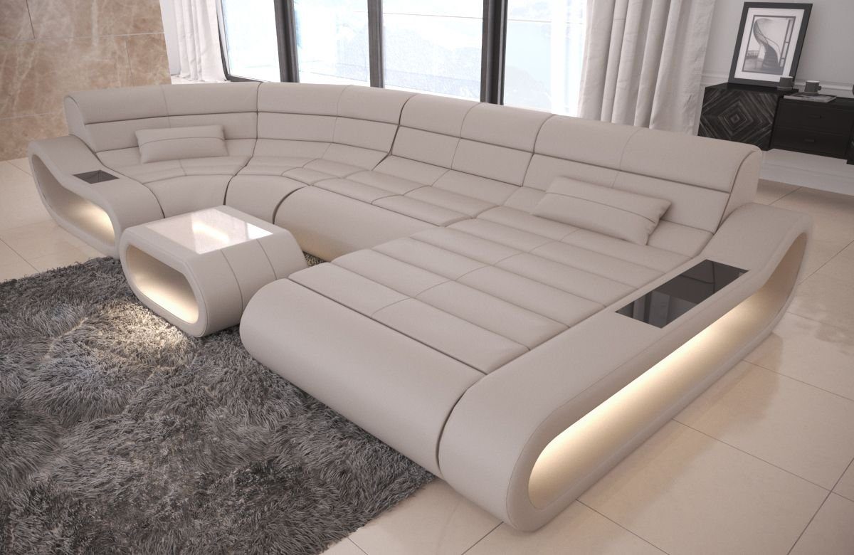 Sofa Dreams Wohnlandschaft Ledercouch Leder Sofa Concept U Form Ledersofa, günstig online kaufen