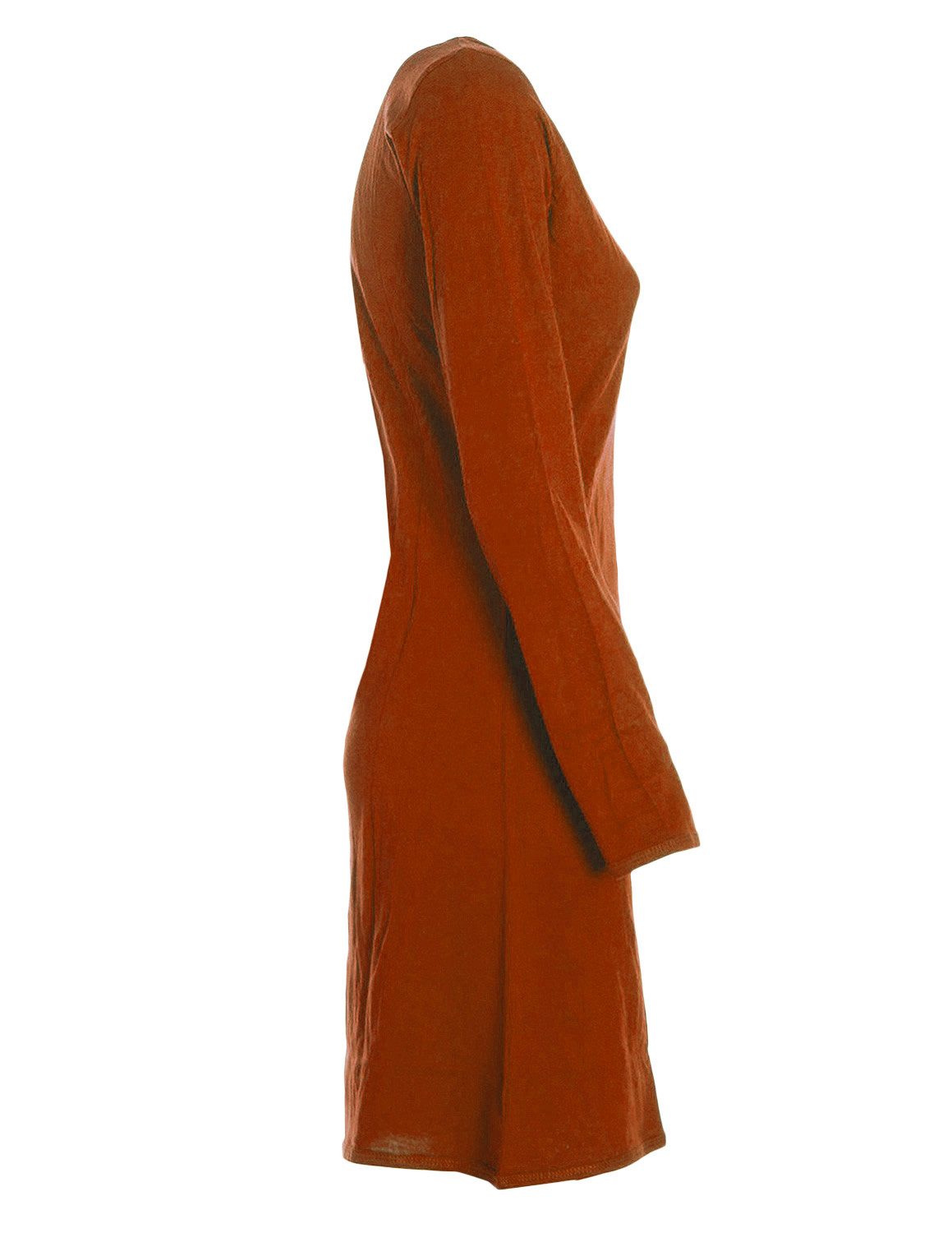 Vishes Jerseykleid Langarmkleid Damen Einfarbig A-Linie Baumwoll-Jersey Alternative Mode, Boho, Hippie, Ethno, Festival