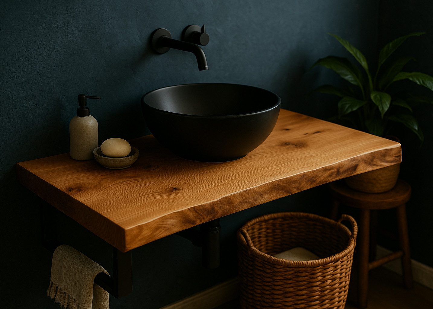 Living Oak Tischplatte Massive Tischplatte aus Eiche – Unikat mit Naturkante- aus einem Stück (massive Tischplatte aus Eiche für Dein Badprojekt oder auch den kleinen Couchtisch), Tischplatte aus einem Stück Eiche mit Baumkante. Baumstammplatte.
