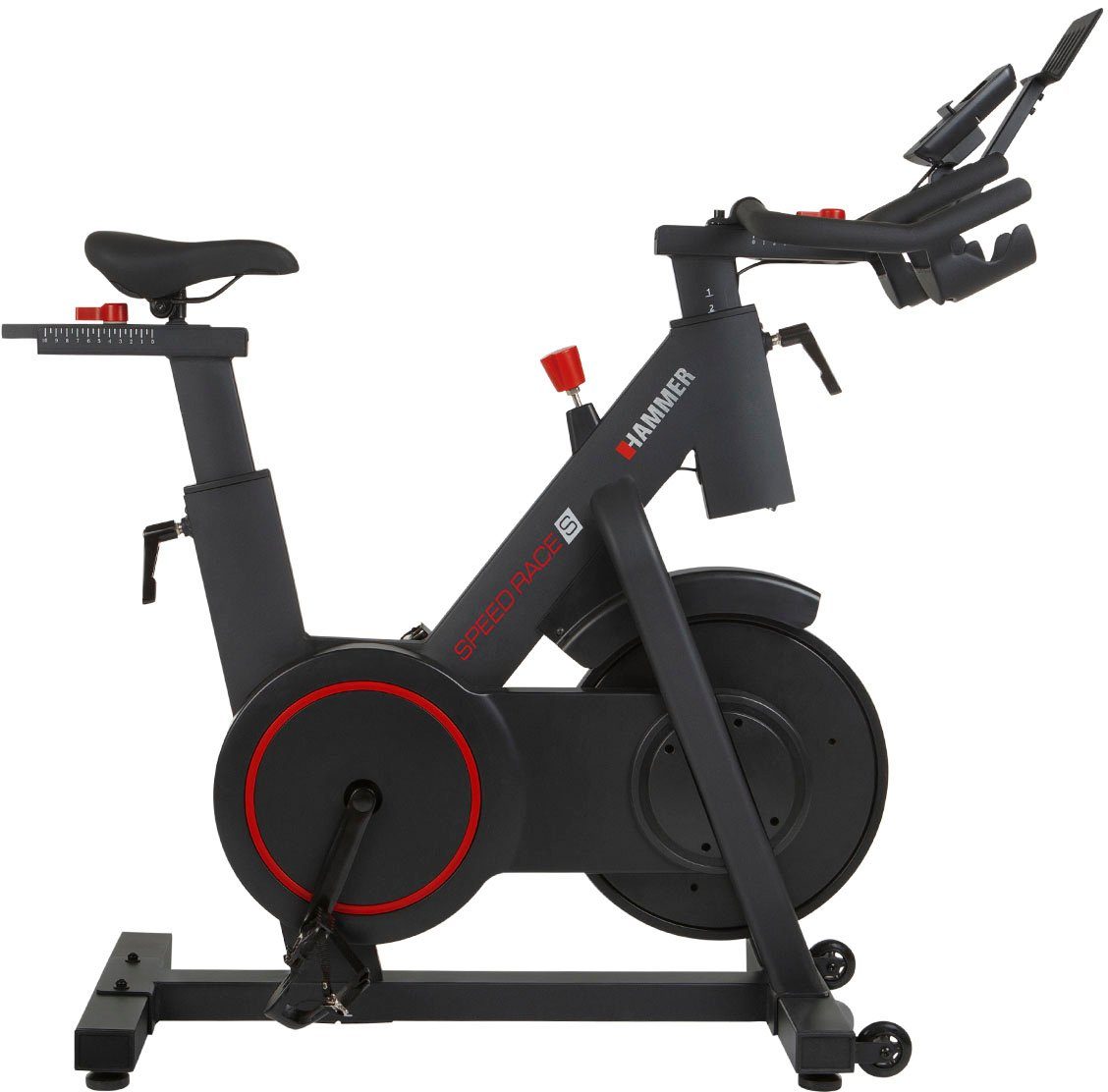 Hammer Speedbike Race S (5-tlg., Trainingscomputer mit LCD-Anzeige, Fitness-Apps per Smartphone/Tablet), 150 kg max. Benutzergewicht, Fahrrad, 16 Widerstandsstufen