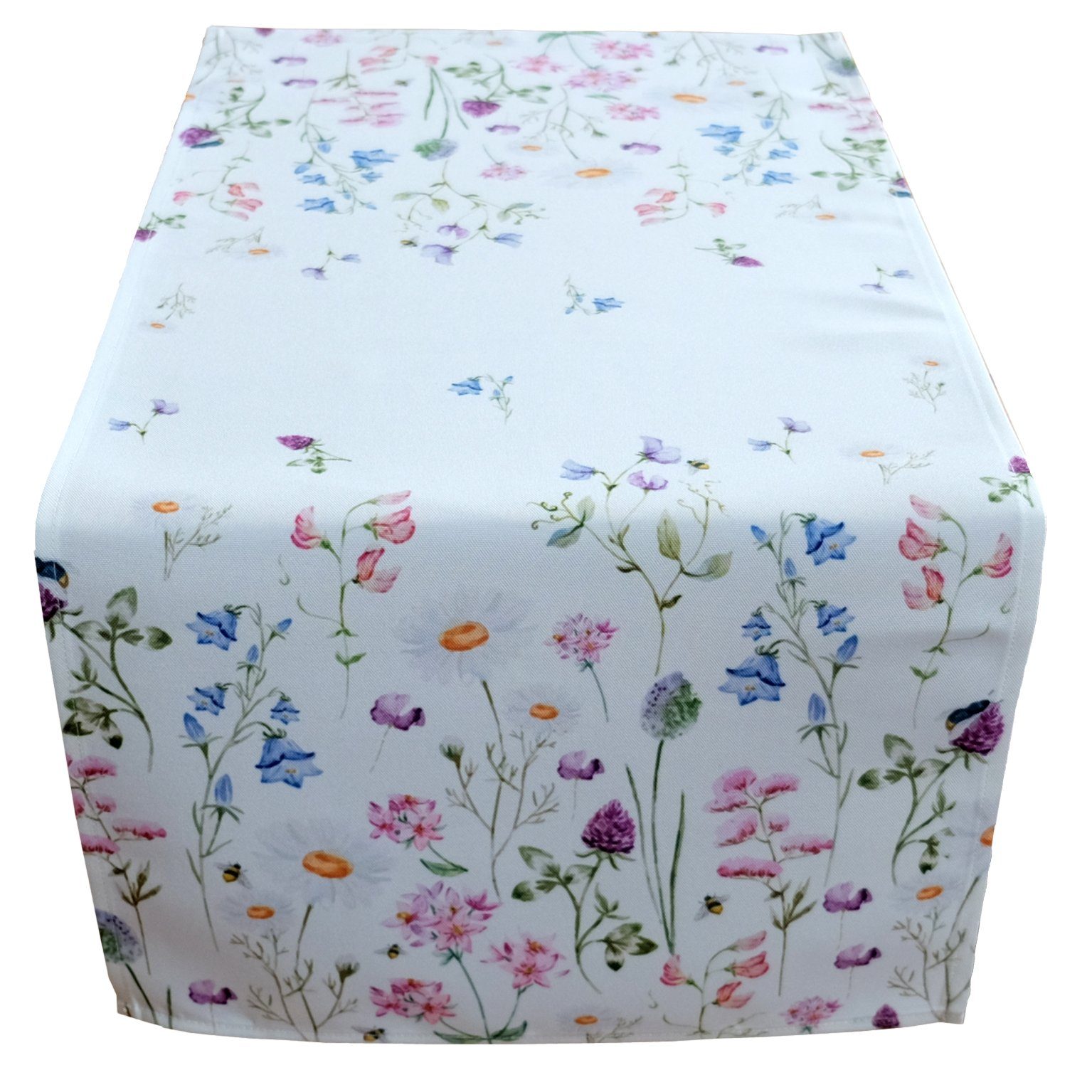 Sommer Tischdecke bedruckt für Blumenwiese Biene Frühlingsdecke, den Weiß & Raebel Bunt