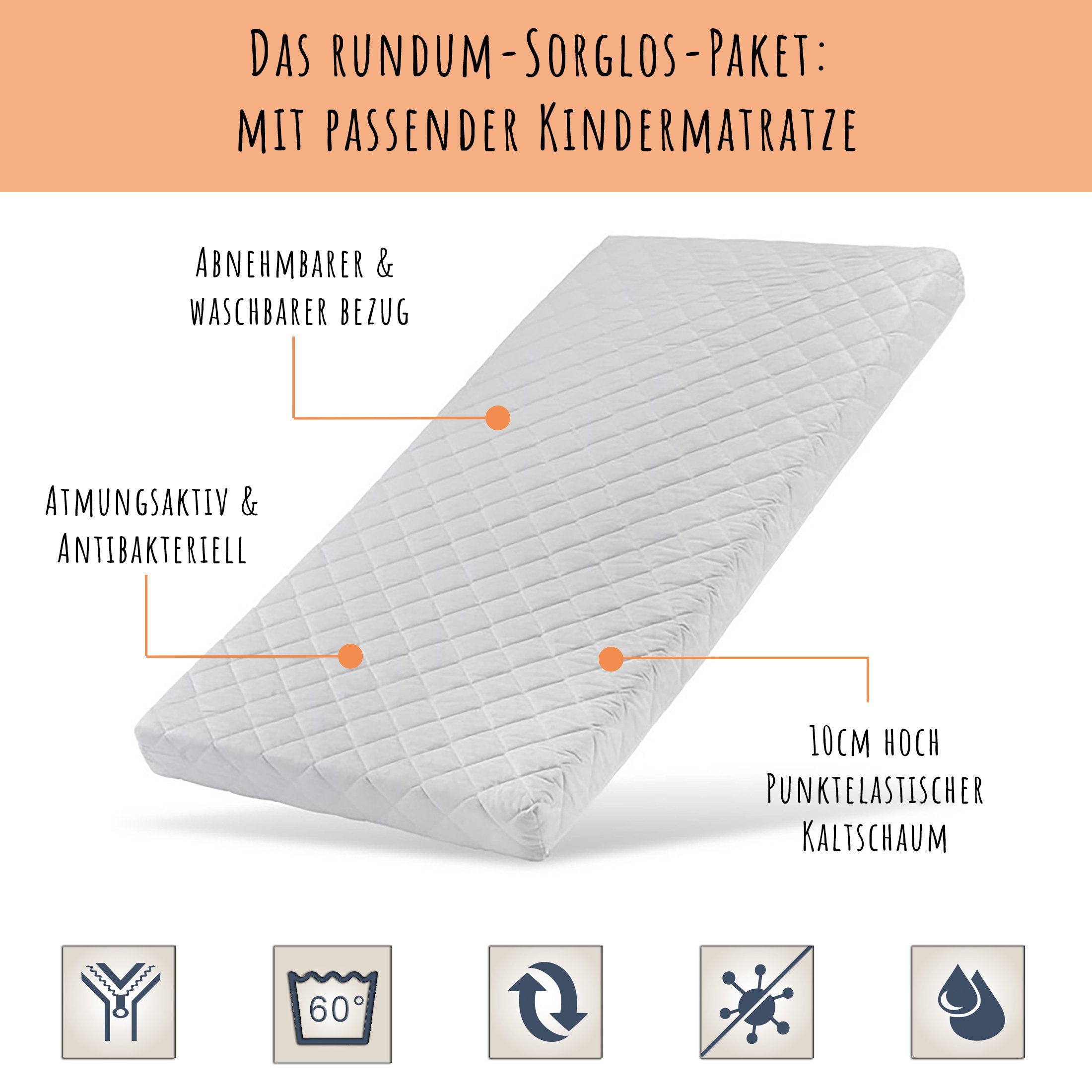 Kids Collective Jugendbett Einzelbett Kinderbett 90x200 günstig online kaufen