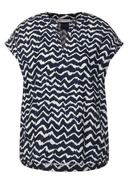 STREET ONE Shirtbluse Street One Shirtbluse mit Print in Deep Blue (1-tlg) Nicht Vorhanden