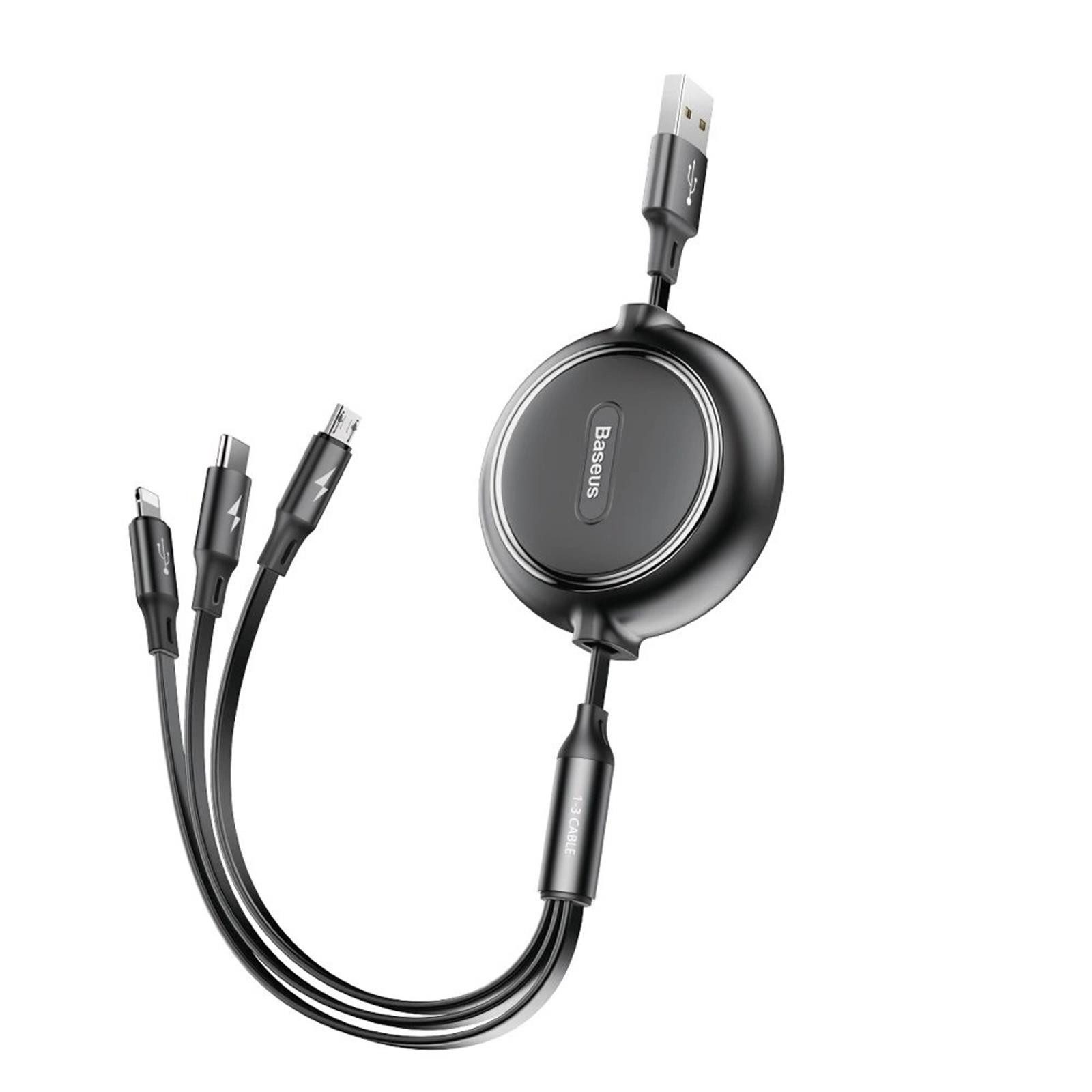 hoco. CAMLT-JH01 Smartphone-Kabel, USB-C, micro-USB, Lightning, USB Typ A (120 cm), 3in1 USB Multi Handy Schnell Ladekabel micro USB Type C Kabel Typ C