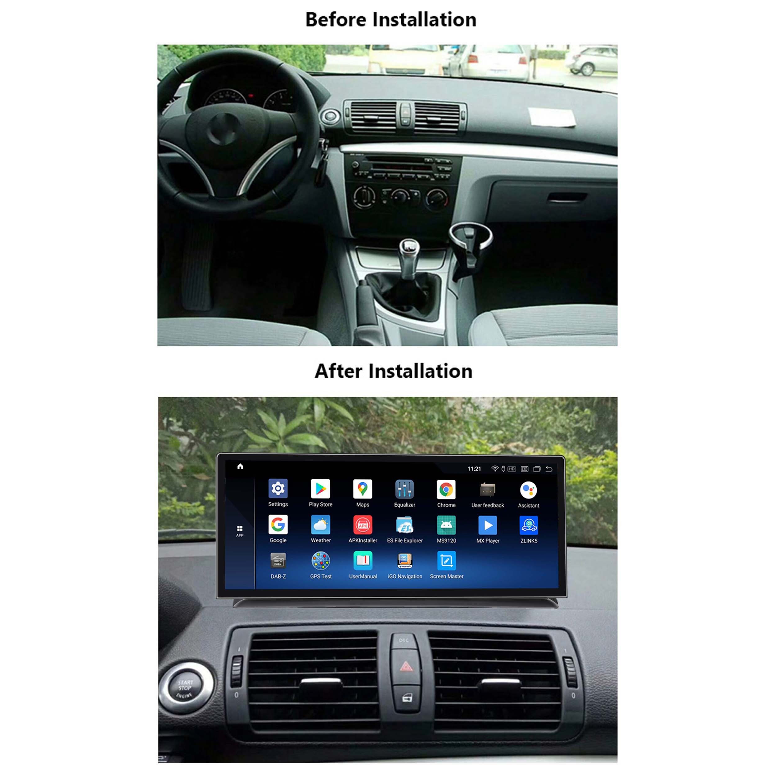 TAFFIO Für BMW E81 E82 E87 E88 CCC 12,3" Touchscreen Android GPS Navi CarPlay Einbau-Navigationsgerät