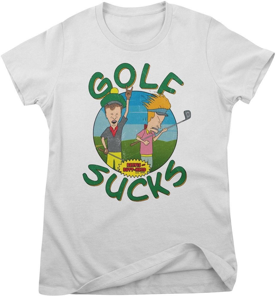 BEAVIS and BUTT-HEAD T-Shirt Golf Sucks Girly Tee