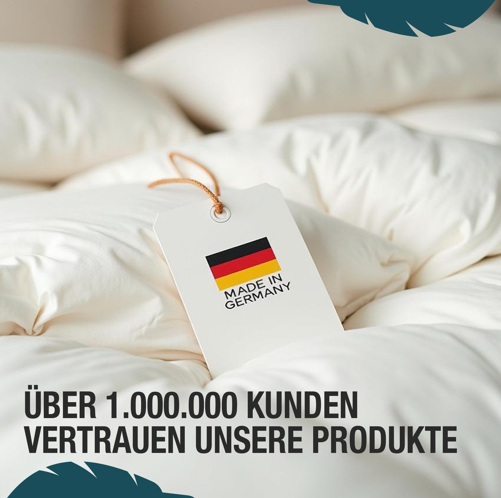 KNERST Federbettdecke - Bettdecke mit Daunen & Federn, Füllung: 90% Federn und 10% Daunen, Bettdecke 135x200 cm, Baumwollbezug, atmungsaktiv – Bild 5 von 5