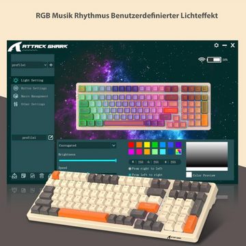 Diida Mechanische Dualmodus-Bluetooth-Tastatur,beleuchtete Gaming-Tastatur Gaming-Tastatur (Wiederaufladbare Bluetooth-Tastatur,Multimedia-Funktionen,Fn-Taste)