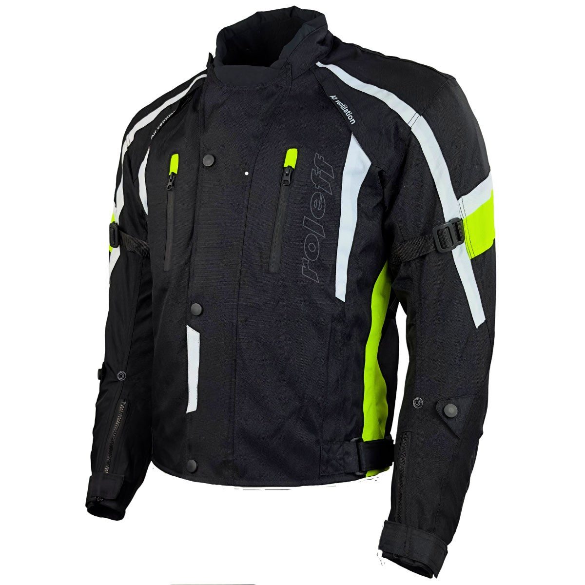 roleff Motorradjacke RO15043- Schwarz-Neongelb, wasserdicht, atmungsaktiv & günstig online kaufen