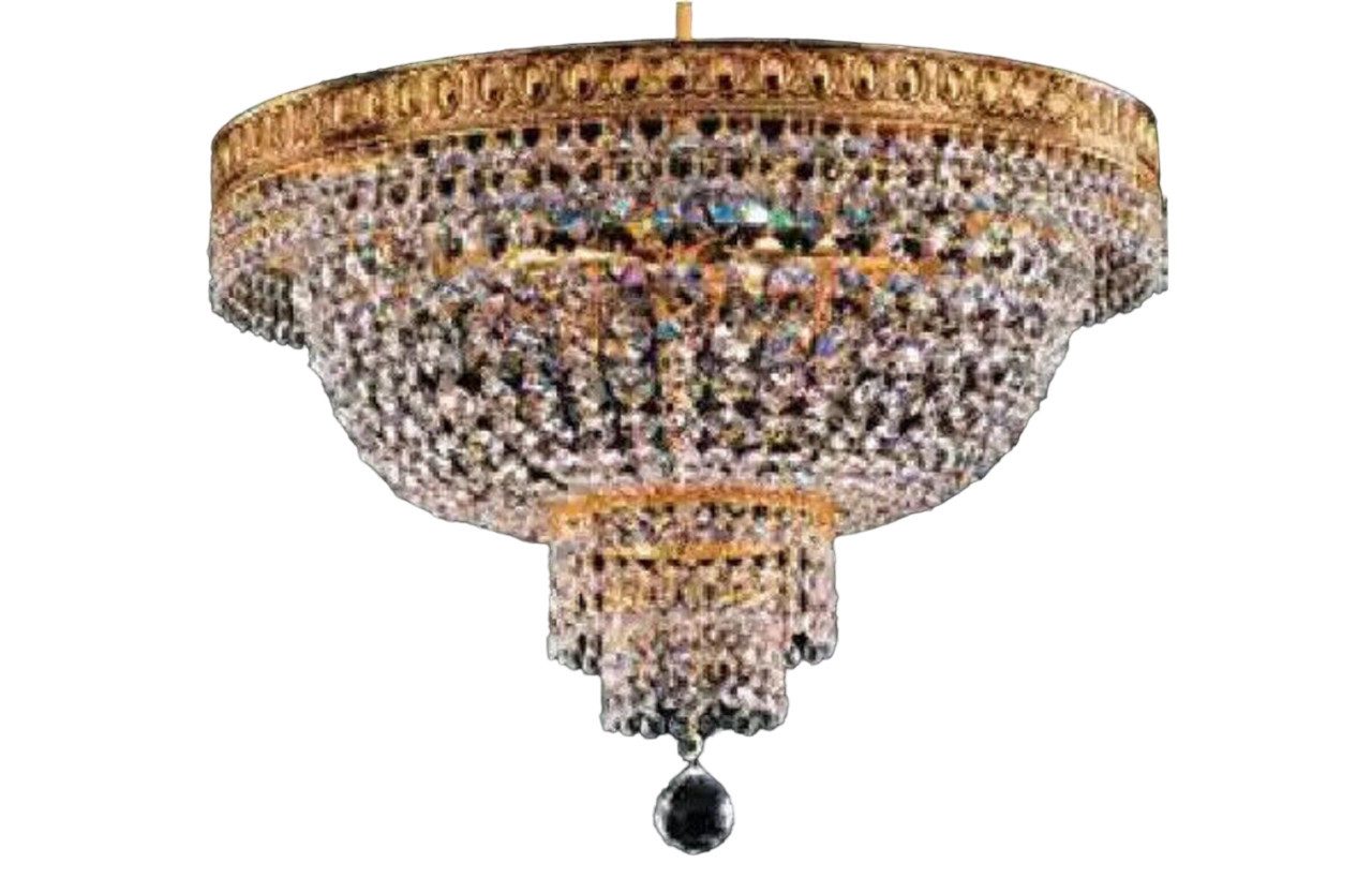 JVmoebel Kronleuchter Kristall Lüster Deckenleuchter Luxus Gold Kronleuchter Deckenlampe, Leuchtmittel wechselbar, Made in Europe