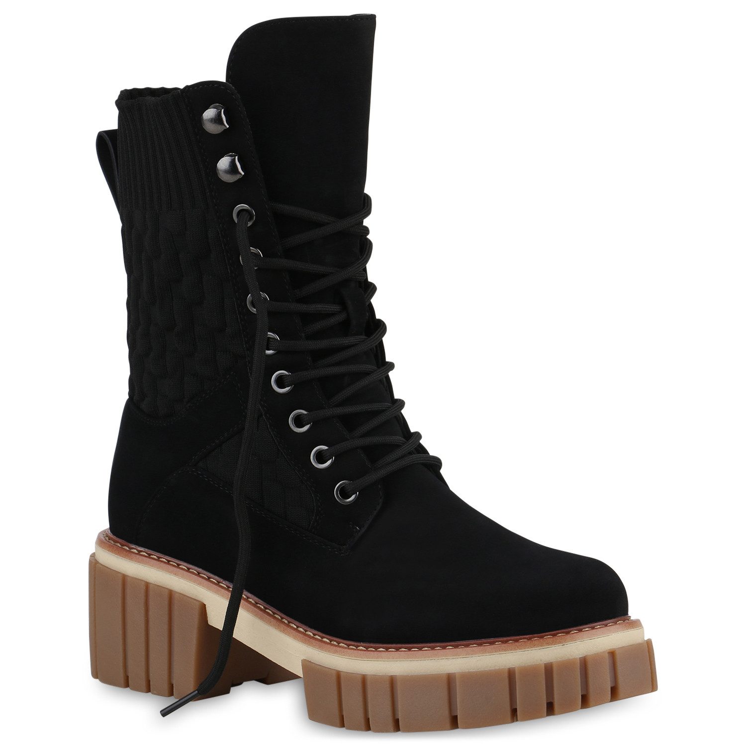 VAN HILL 839707 Plateaustiefelette Damen Leicht Gefütterte Plateau Boots St günstig online kaufen