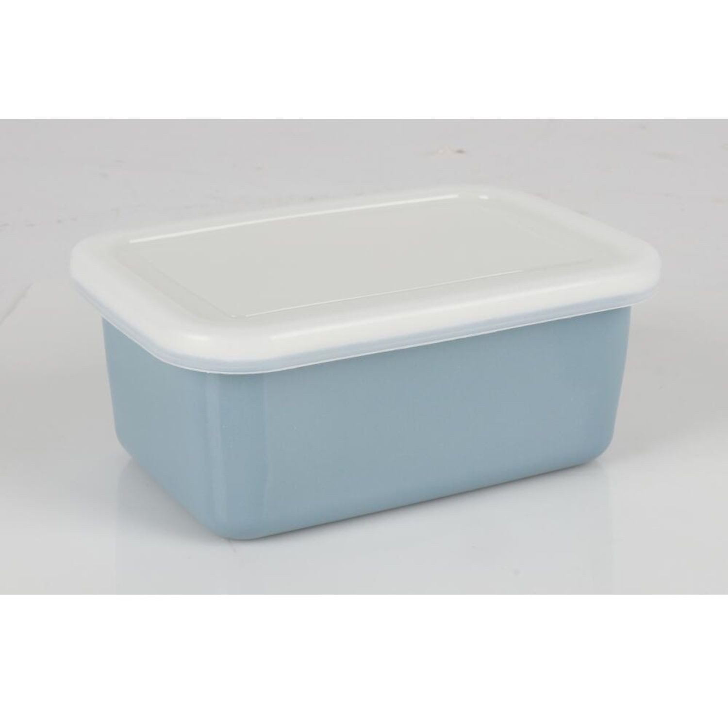 BURI Aufbewahrungsbox 2x Emaille Vorratsdosen 0,97L Deckel Gefäß Box Behälter Aufbewahrung