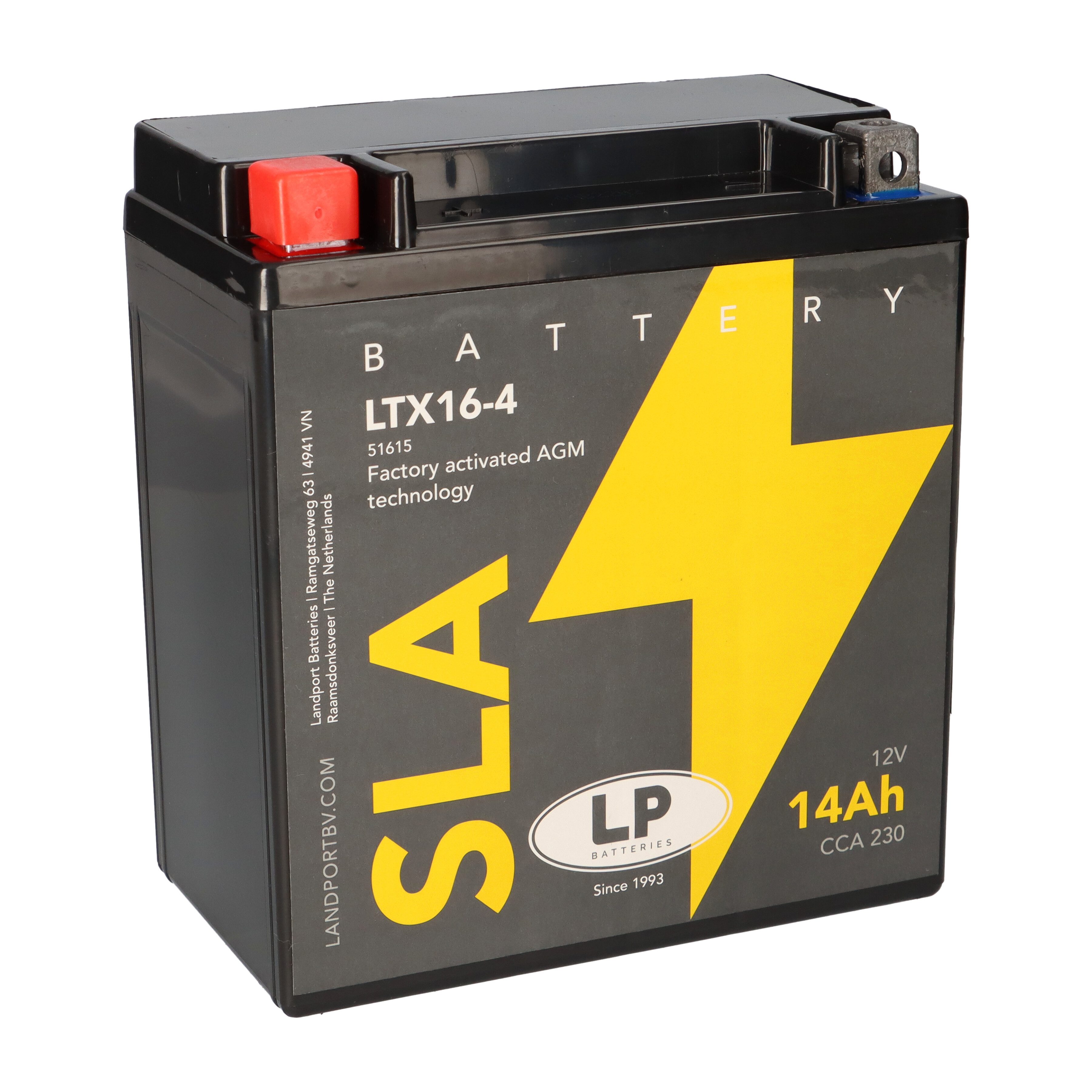 Batterie AGM SLA 12V 14Ah für Motorrad Startbatterie MS LTX16-4 Bleiakkus
