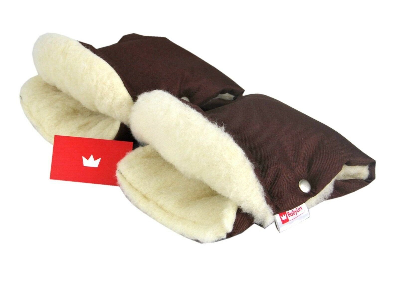 BabyLux Kinderwagen-Handwärmer BABYLUX Handmuff Handwärmer Kinderwagen Buggy Handschuh Lammwolle, 15. Braun + Lammwolle