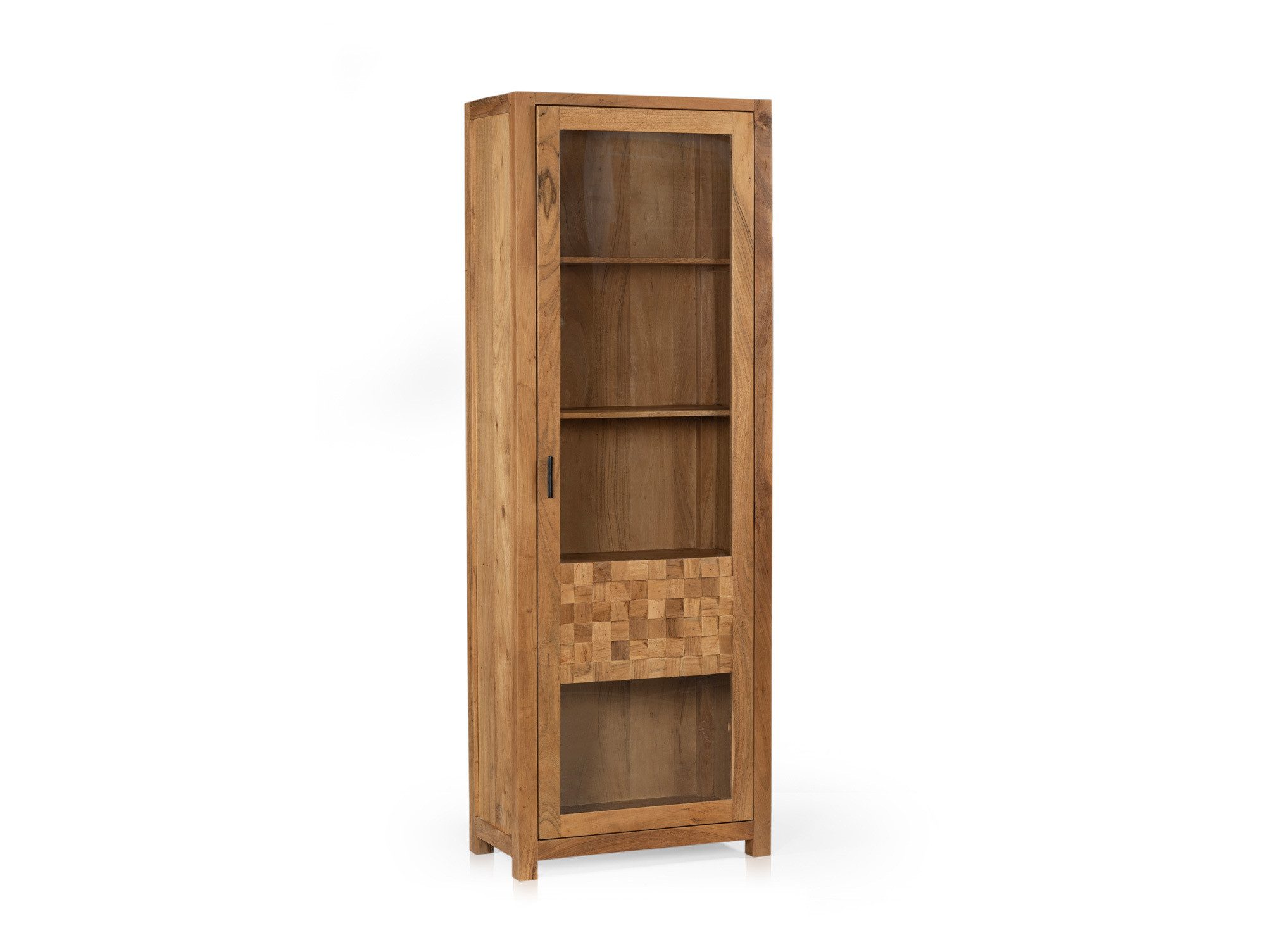 Moebel-Eins Vitrine KAIRO Vitrine, Material Massivholz, Akazie massiv honigfarben
