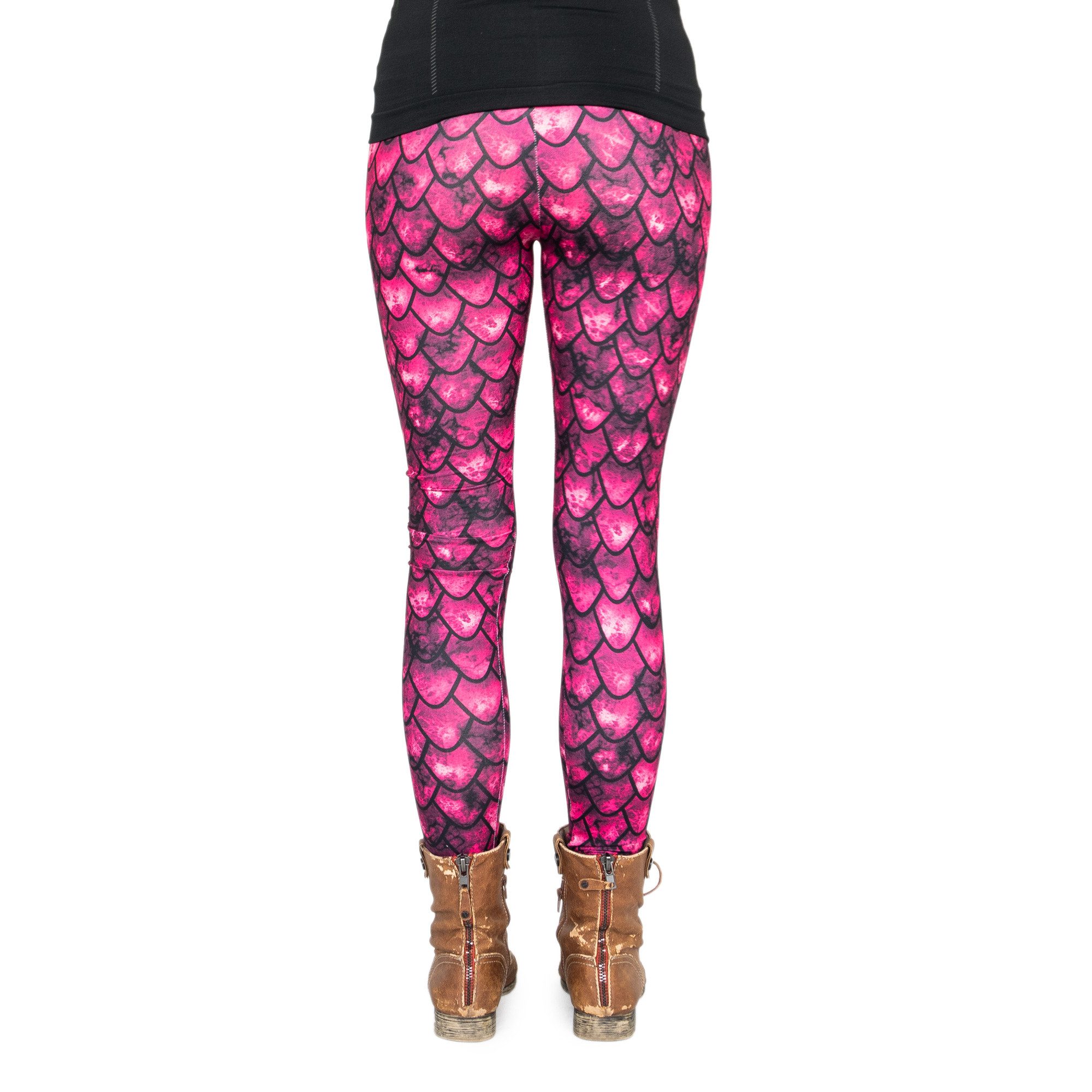 cosey Leggings Tiermotiv-Leggings (Einheitsgröße) - Design Roter Drache (auffällige Tiermotiv-Prints • figurbetonte Passform • komfortabel, Einzelartikel) Design Roter Drache