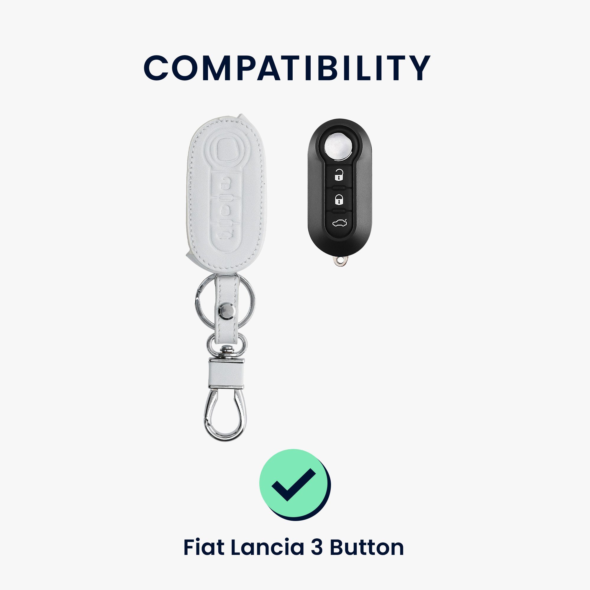 kwmobile Schlüsseltasche Schlüsselhülle für Autoschlüssel Kunstleder Hülle Lancia, Fiat Cover Schutzhülle