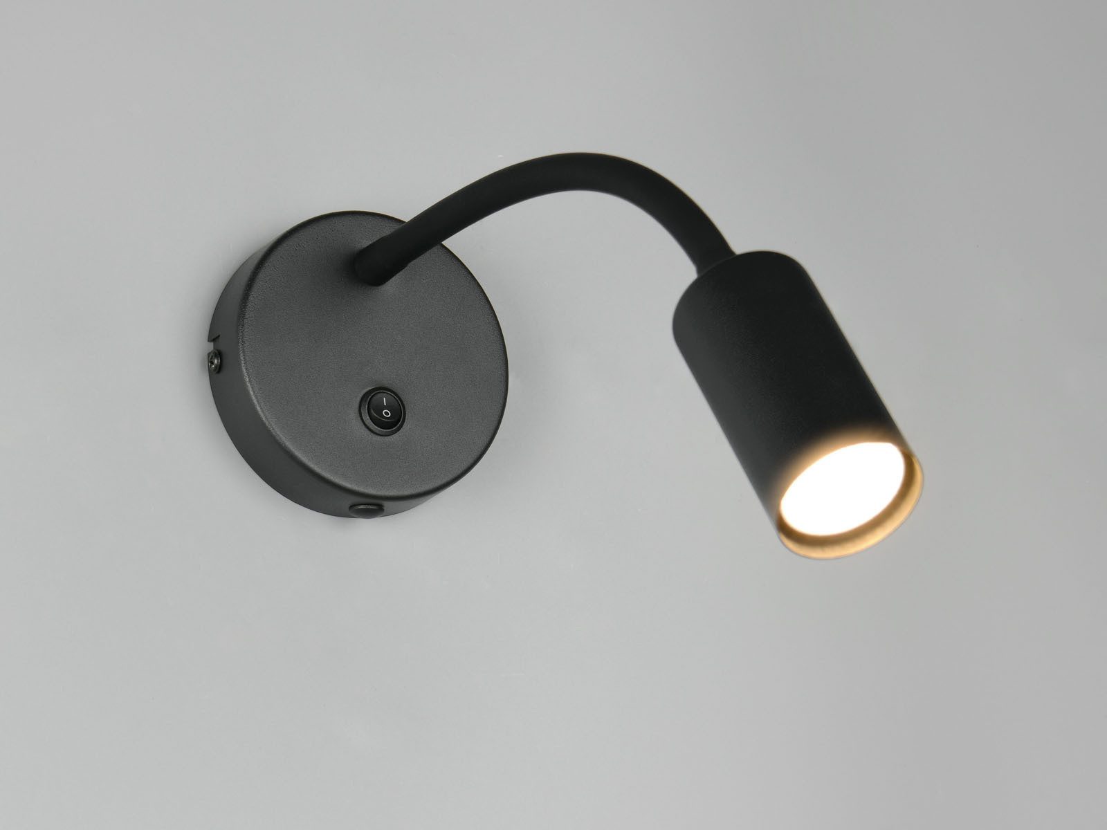 Reality Leuchten LED Leselampe mit Schalter & Schwanenhals, Breite 10cm, Leuchtmittel dimmbar, LED wechselbar, Warmweiß, Wandlampe für Bett Nachttisch, Leseleuchte Wand-Montage mit GU10 LED