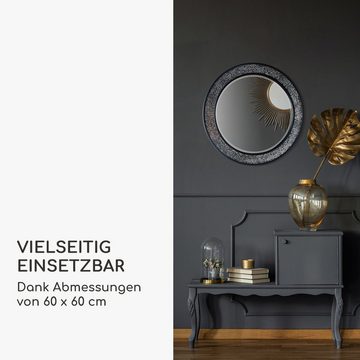 Casa Chic Spiegel Cheyne Wandspiegel Holzrahmen rund Ø 60 cm Mosaik-Design