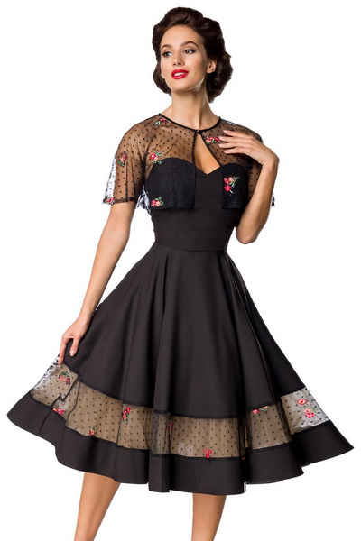 BELSIRA Spitzenkleid »Belsira Damen Vintage Kleid Rockabilly Sommerkleid Retro 50s 60s Partykleid mit Cape«