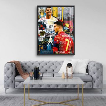 DOTCOMCANVAS® Leinwandbild, Leinwandbild Cristiano Ronaldo CR7 Pop Art Collage DOTCOMCANVAS