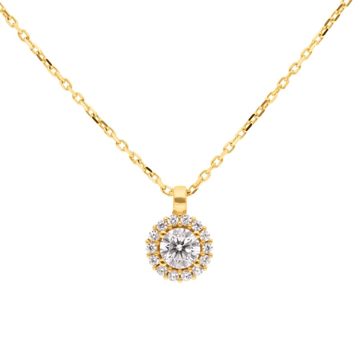 Suzan Gold Kette mit Anhänger 375er Gold Cocktailkette Damen – mit Zirkonia günstig online kaufen