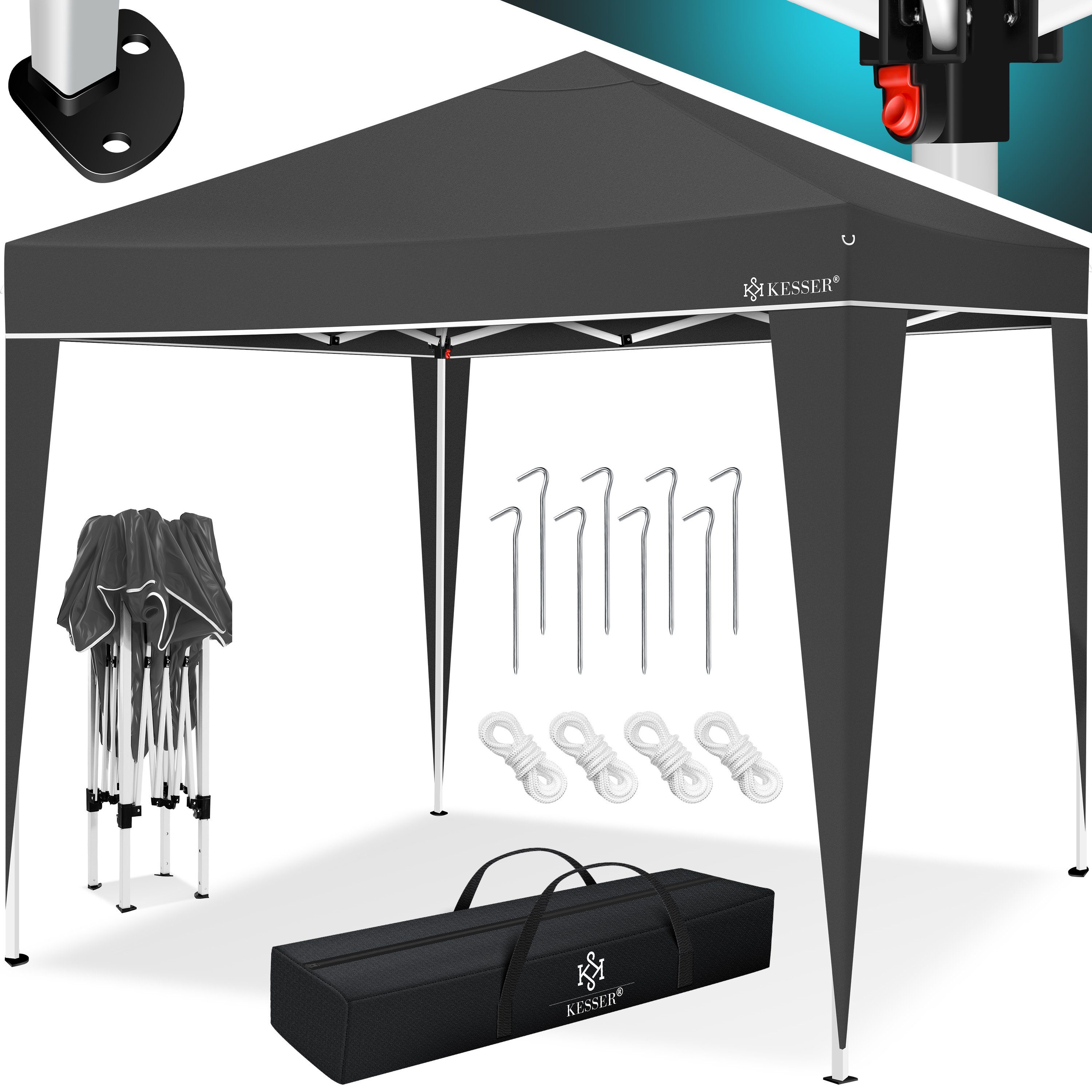 KESSER Pavillon, Pavillon 3x3m wasserdicht inkl. Tasche Pop-Up Klicksystem
