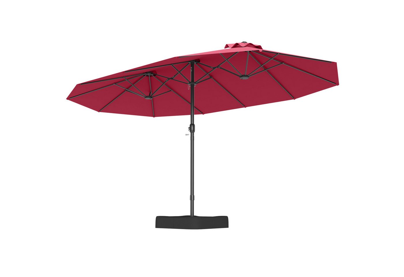 COSTWAY Sonnenschirm, LxB: 470x285 cm, Marktschirm mit Ständer, Kurbel, für Garten, Terrasse