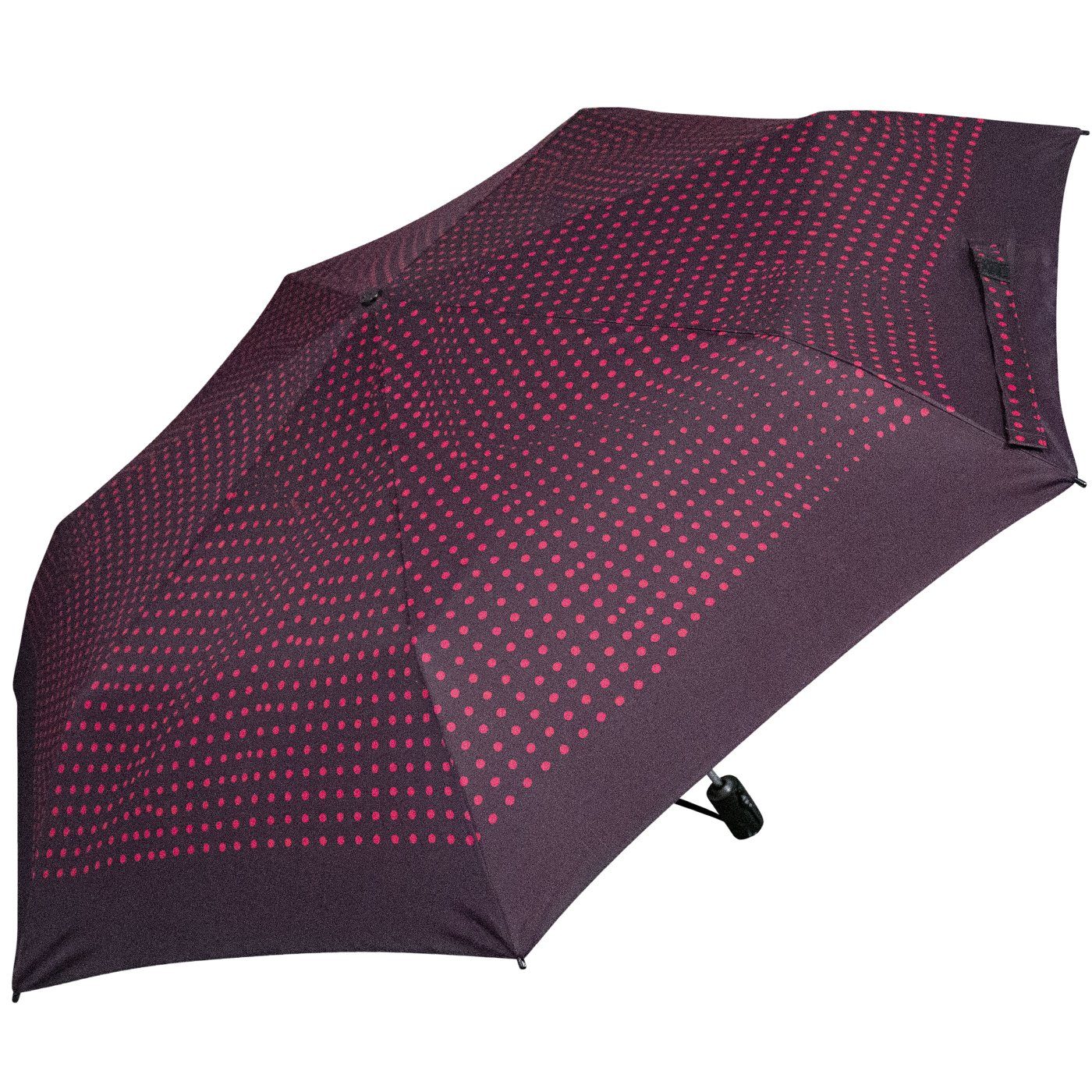 Knirps® Taschenregenschirm leichter, kompakter Schirm mit Auf-Zu-Automatik,  schönes Design - Punkte Difference berry | Taschenschirme