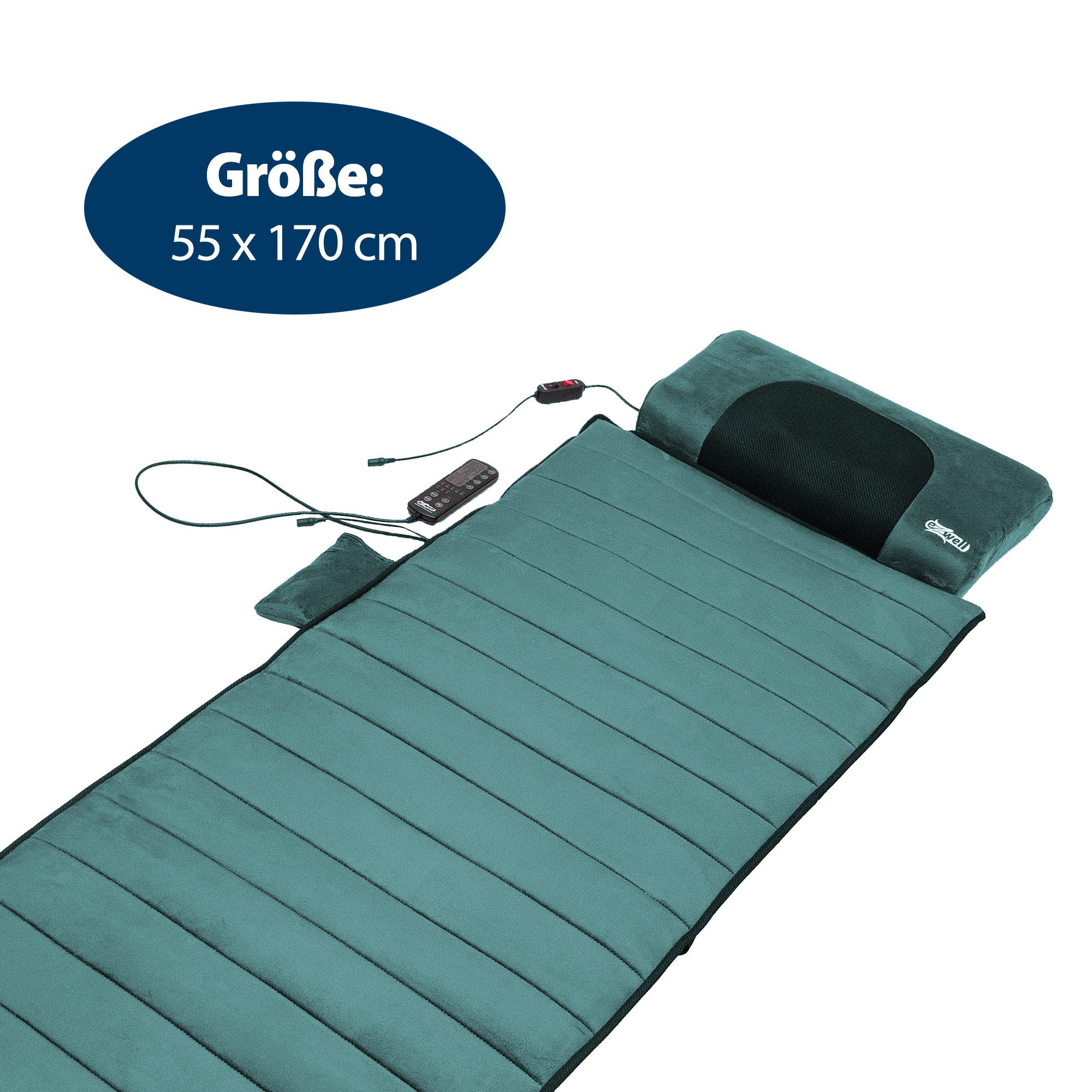 Genius Massageliege eZwell Massagematte Massageauflage 55 x 170 cm 3-tlg. (Ganzkörpermassage), Wärmefunktion, Vibrationsmassagematte mit Fernbedienung