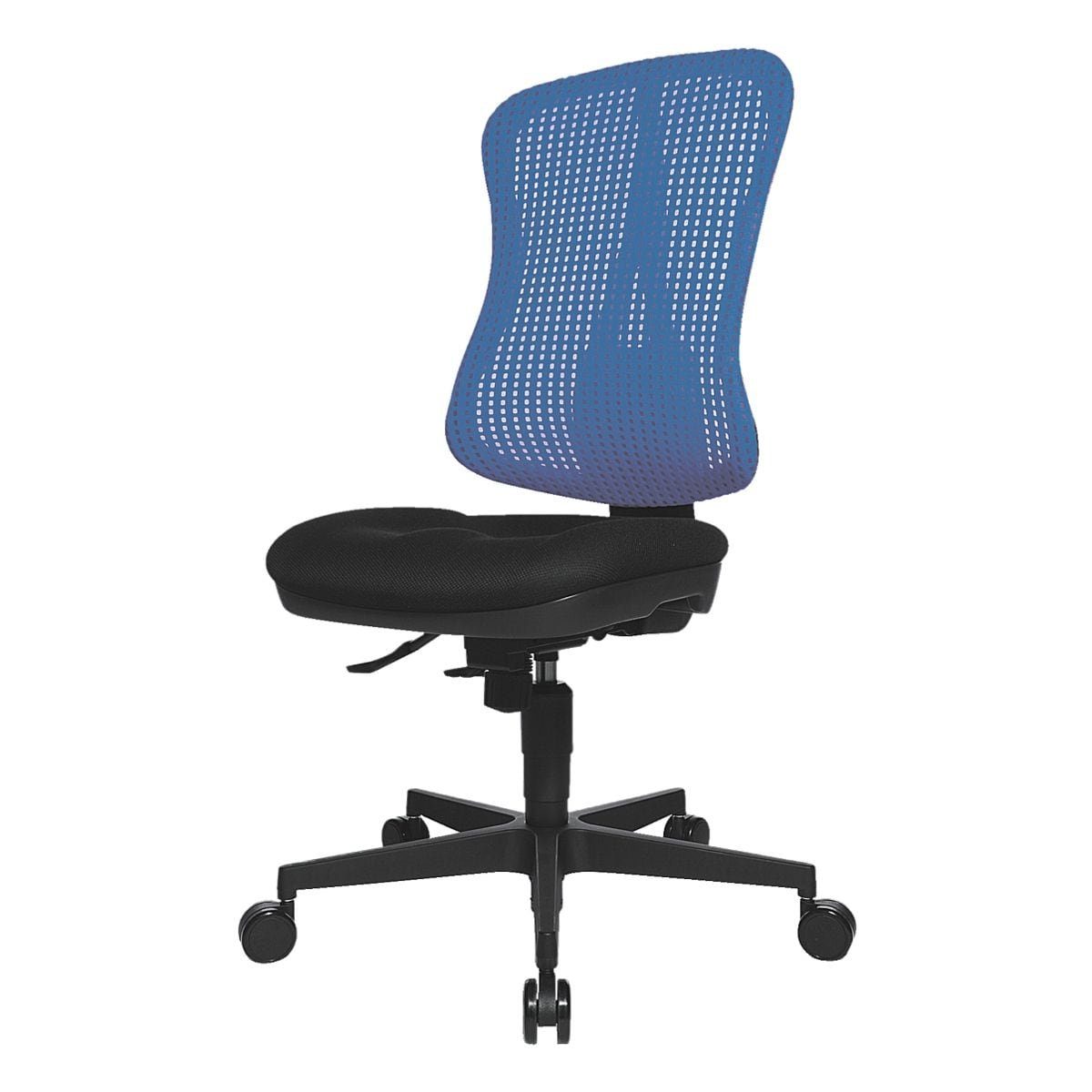 TOPSTAR Schreibtischstuhl Headpoint SY, (ohne Netzrückenlehne, Armlehnen) Punkt-Synchronmechanik, blau Muldensitz
