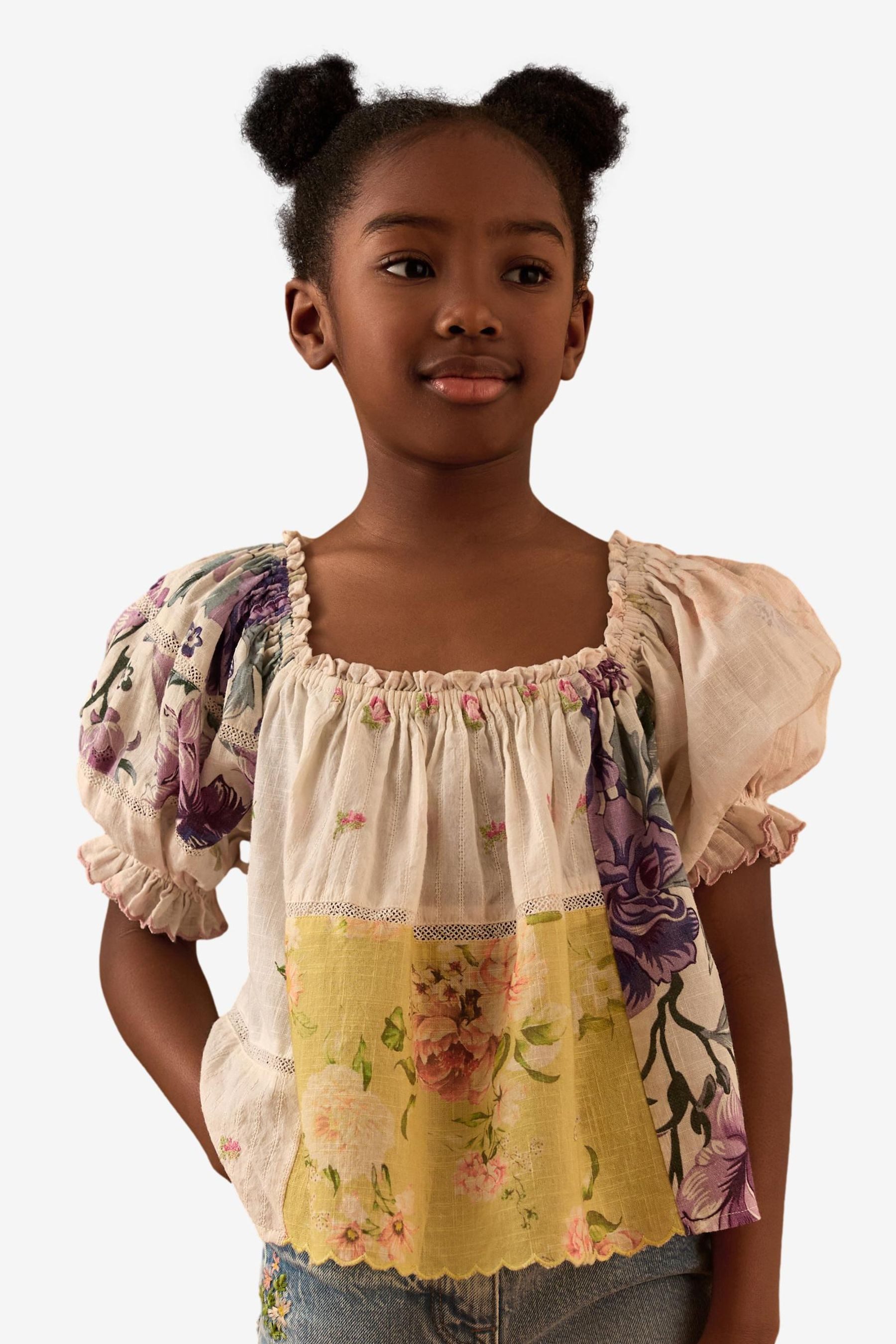 Blusentop Patchwork-Bluse