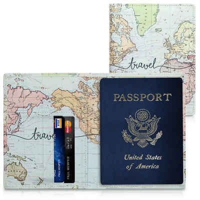 kwmobile Sleeve Reisepass Hülle mit Kartenfächern, Kunstleder Ausweishülle Passhülle Kartenetui Tasche - Reisepasshülle