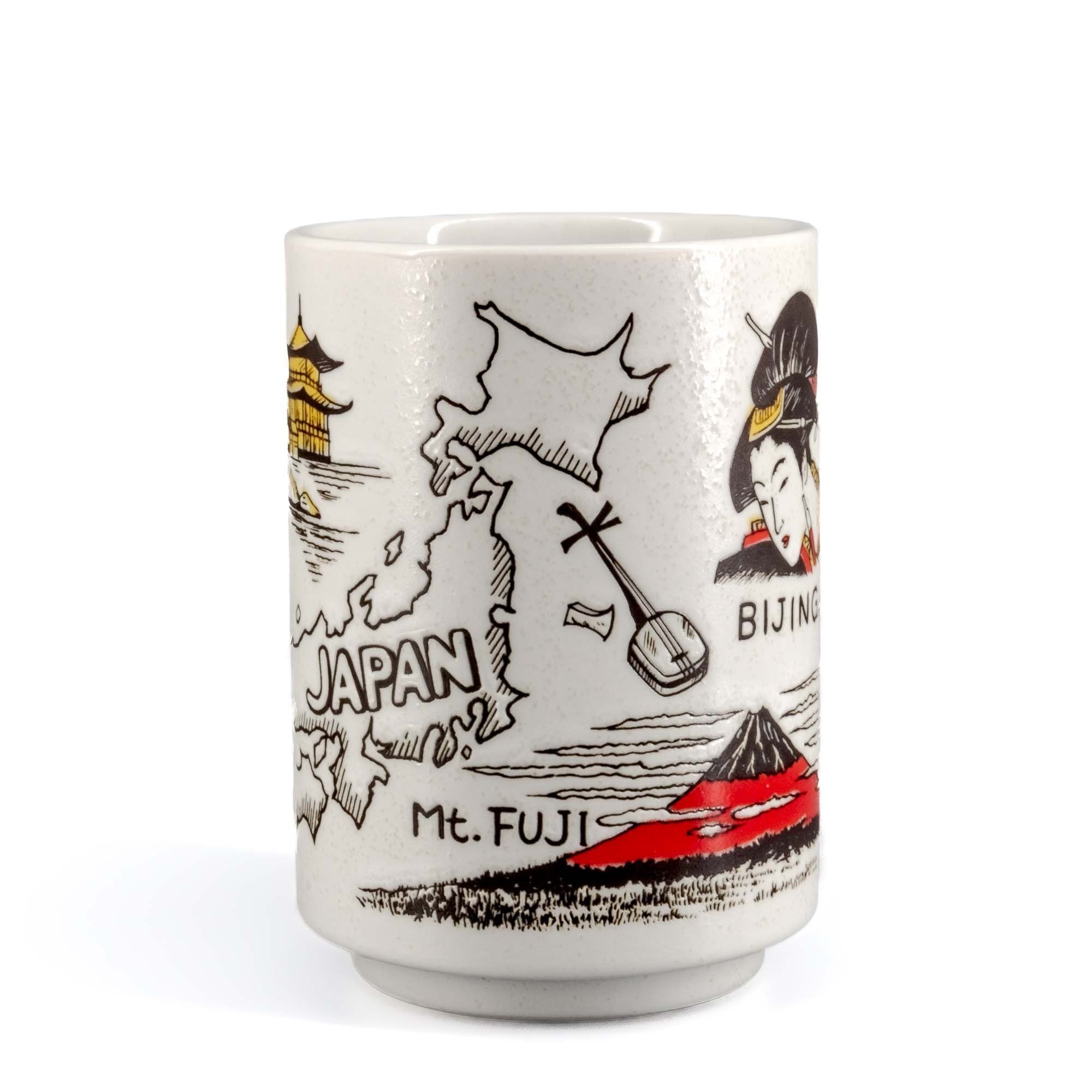 teayumi Tasse ARISU Tokinoyunomi Keramiktasse 250 ml Weiß Schwarz Rot Gelb