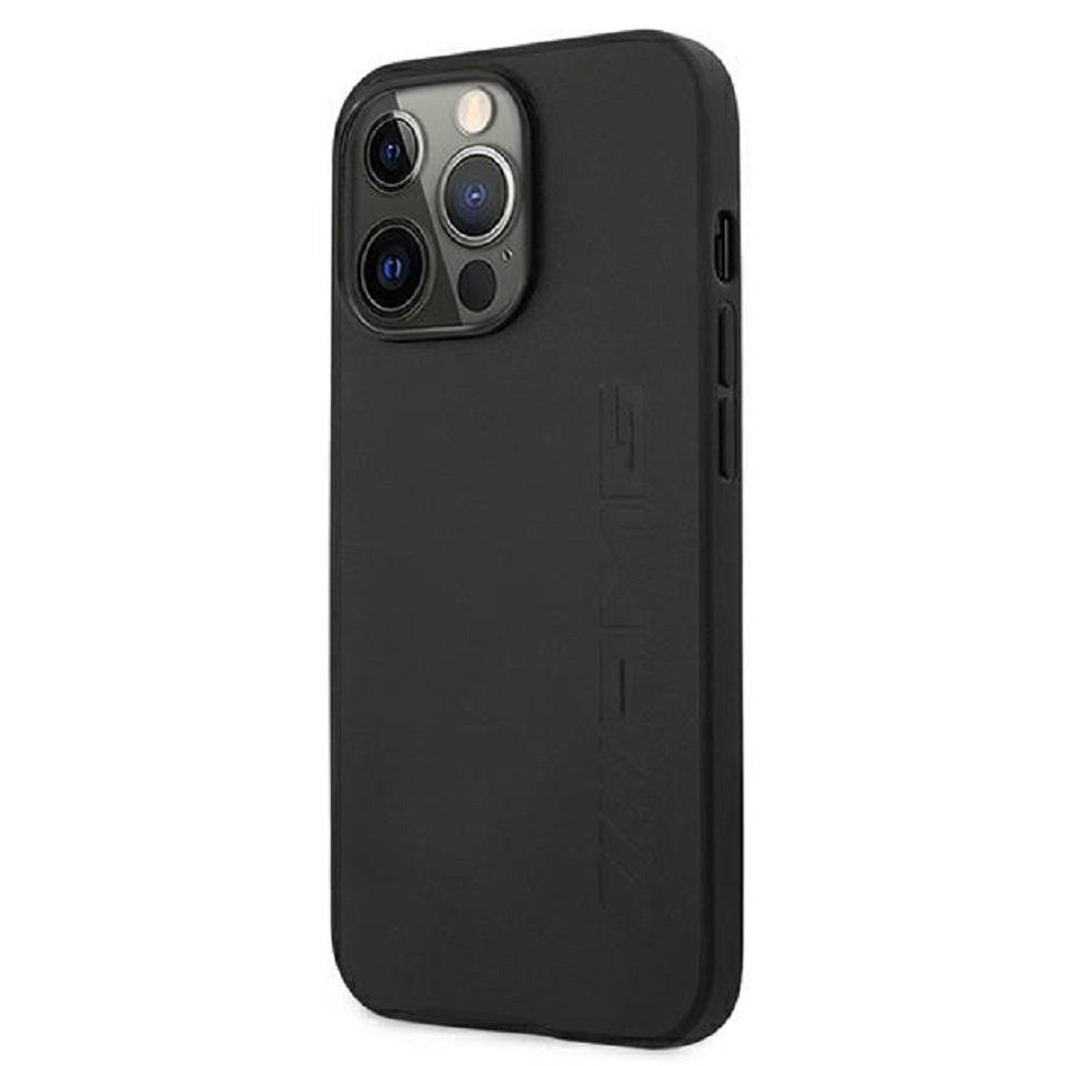 Mercedes Handyhülle iPhone 13 Pro AMG Hardcase Cover Leder schwarz 6,1 Zoll, Kantenschutz